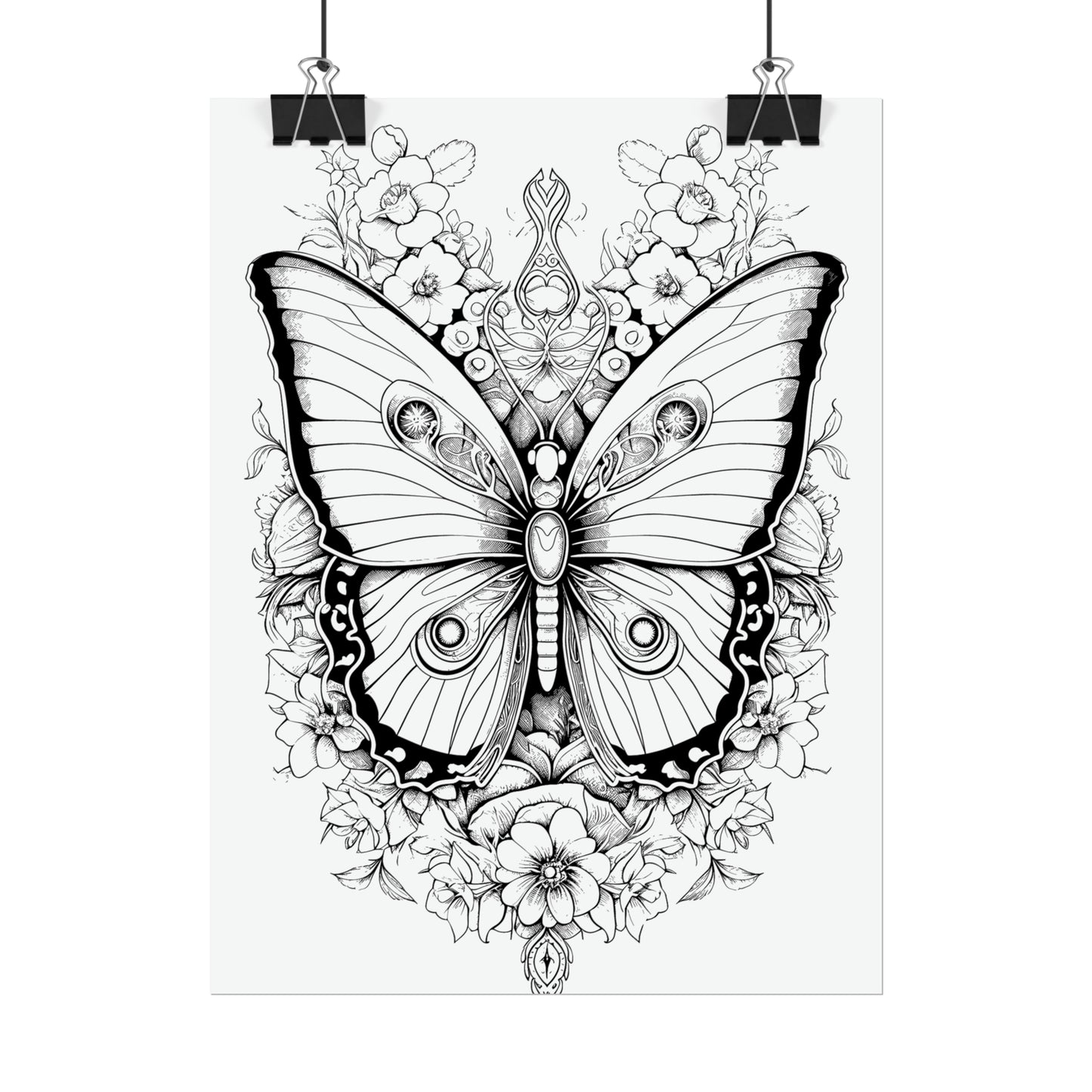 Butterfly Coloring Art Posters