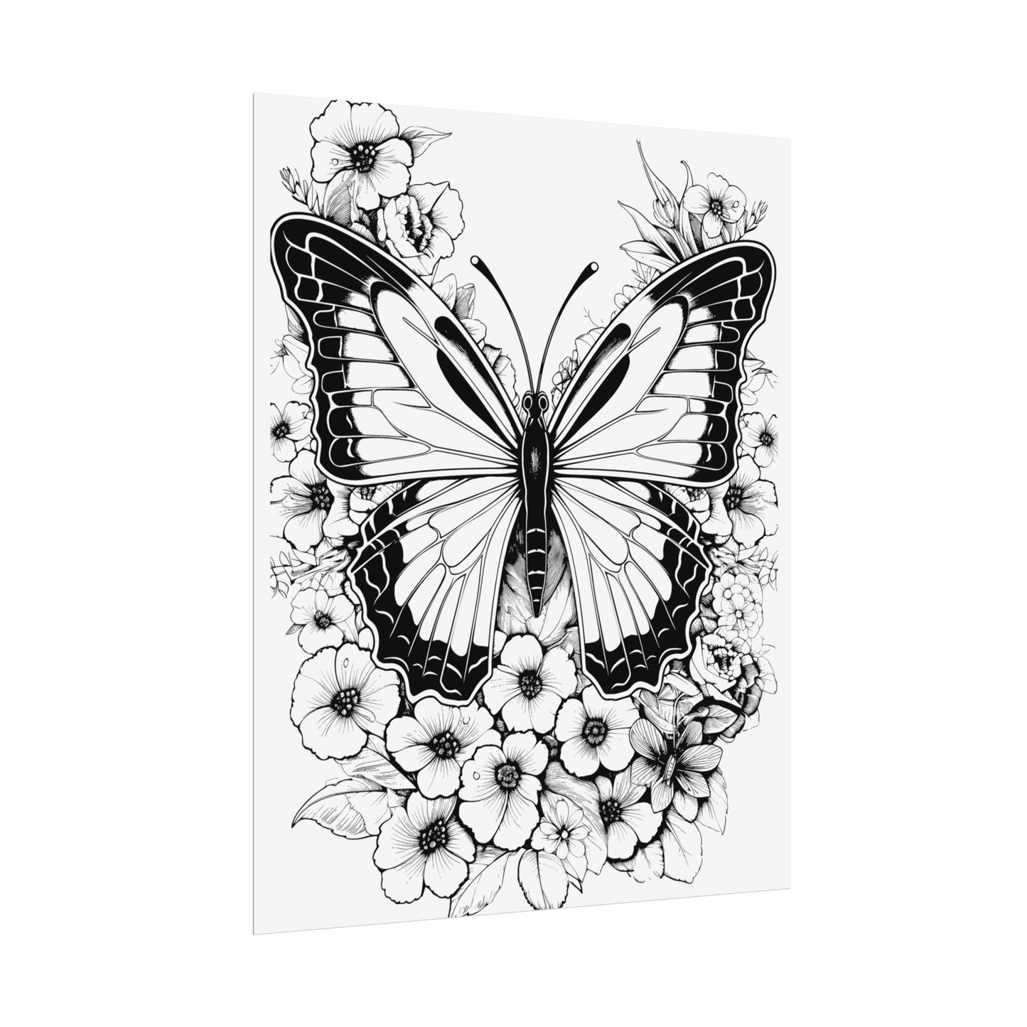 Butterfly Coloring Art Posters