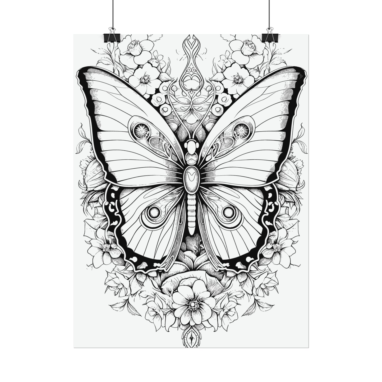 Butterfly Coloring Art Posters