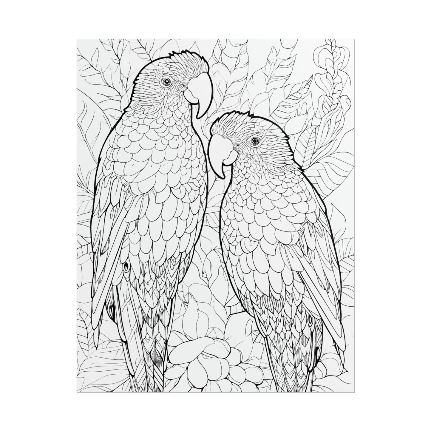 Amazon Parrots Exotic Bird Coloring Art Posters