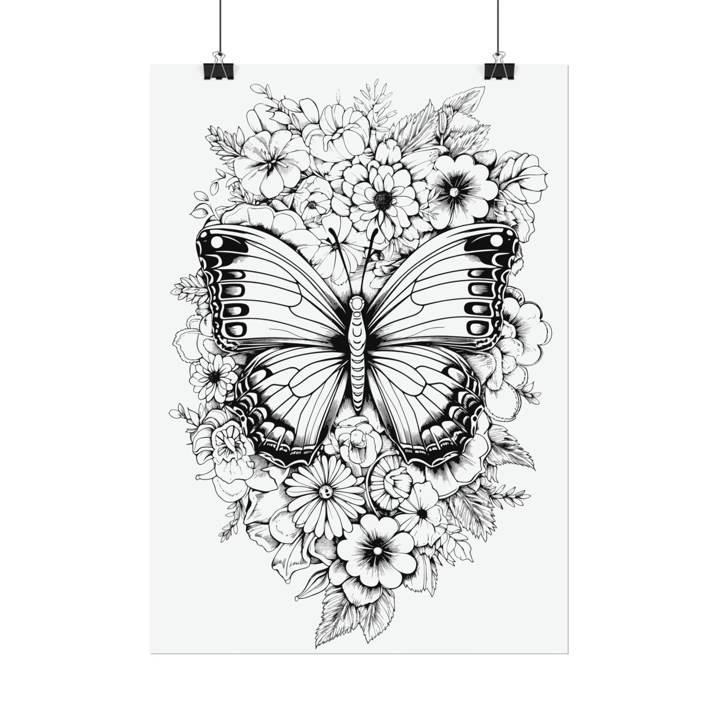 Butterfly Coloring Art Posters