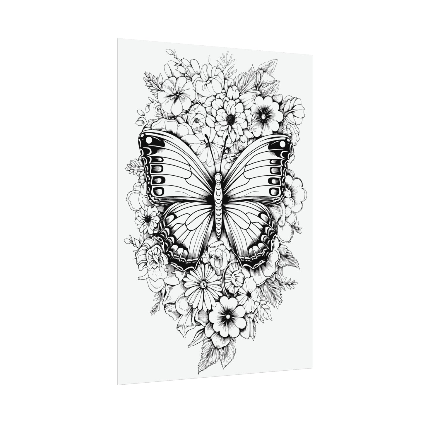 Butterfly Coloring Art Posters