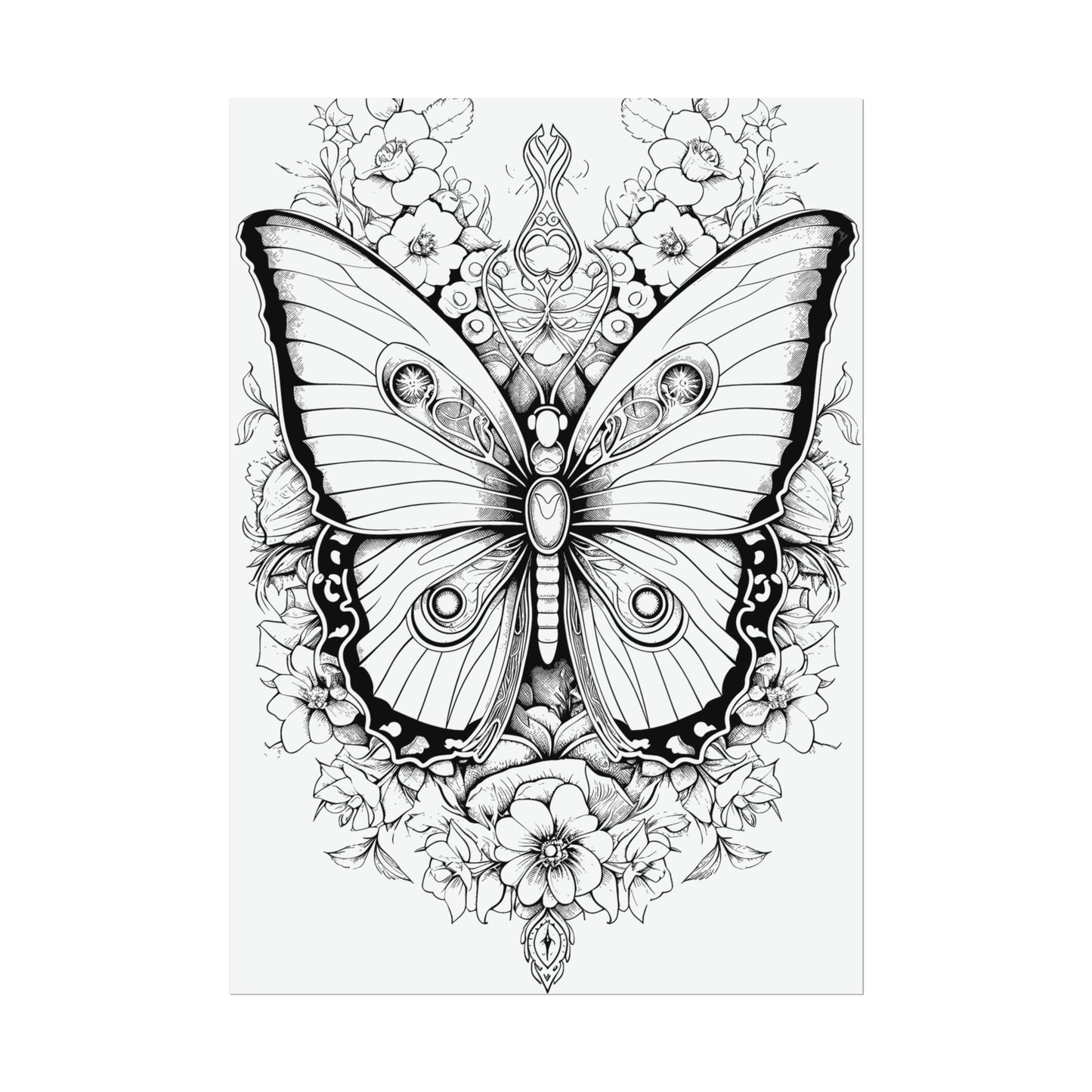 Butterfly Coloring Art Posters