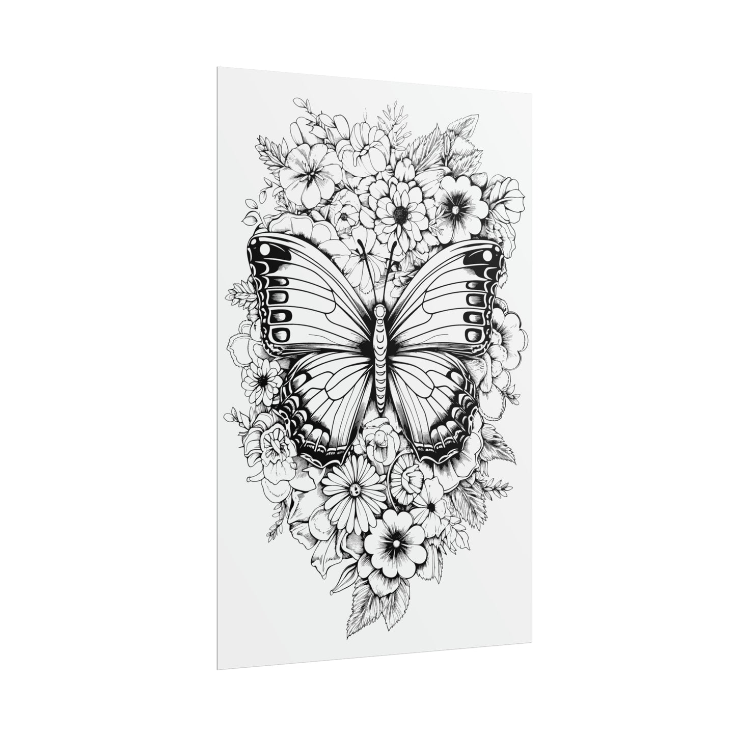Butterfly Coloring Art Posters