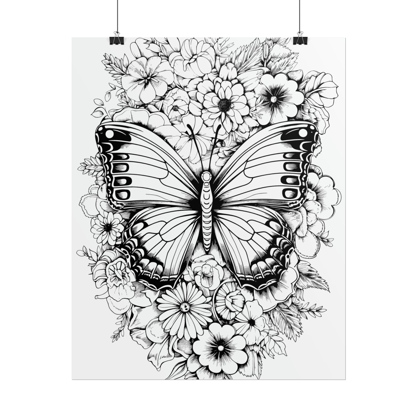 Butterfly Coloring Art Posters