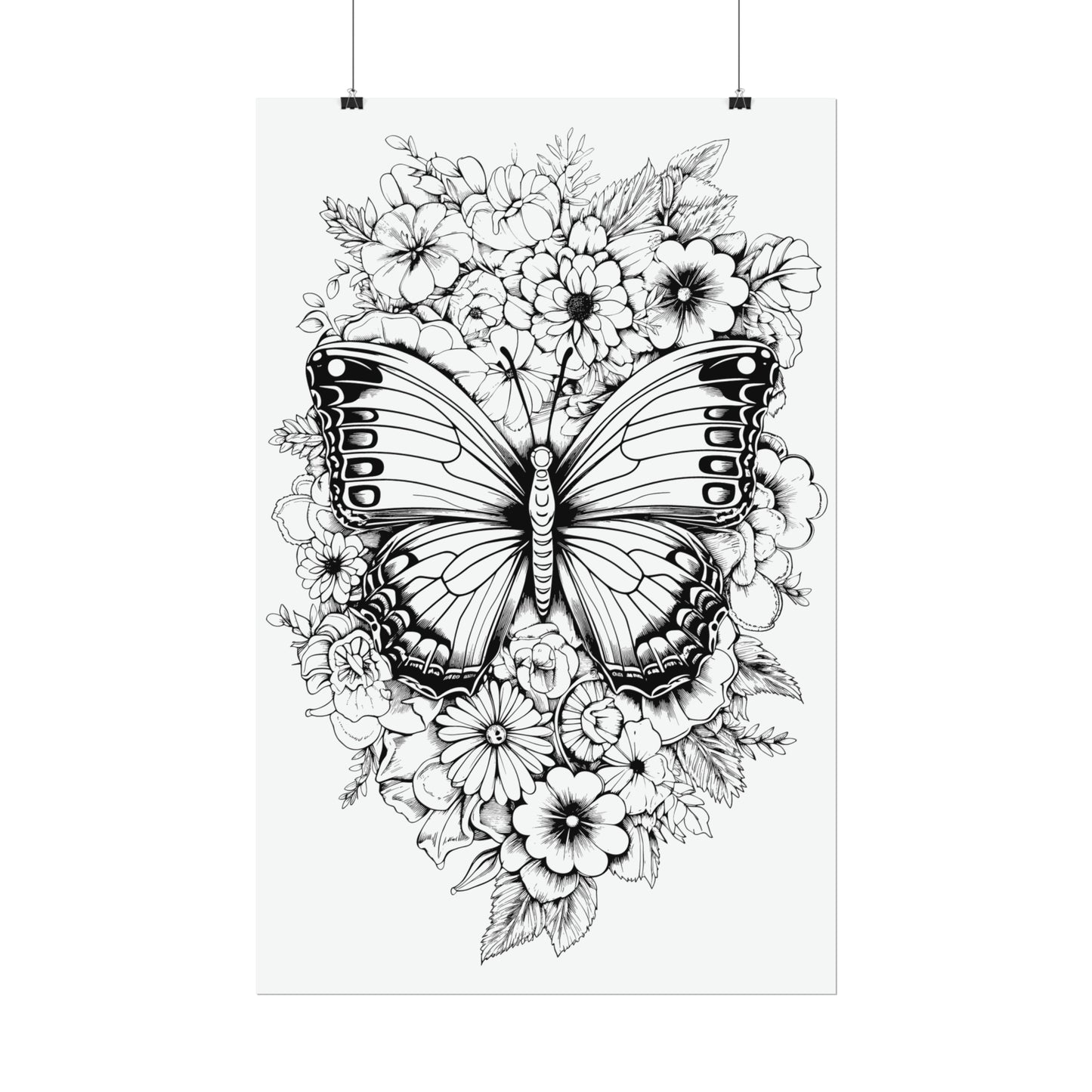 Butterfly Coloring Art Posters