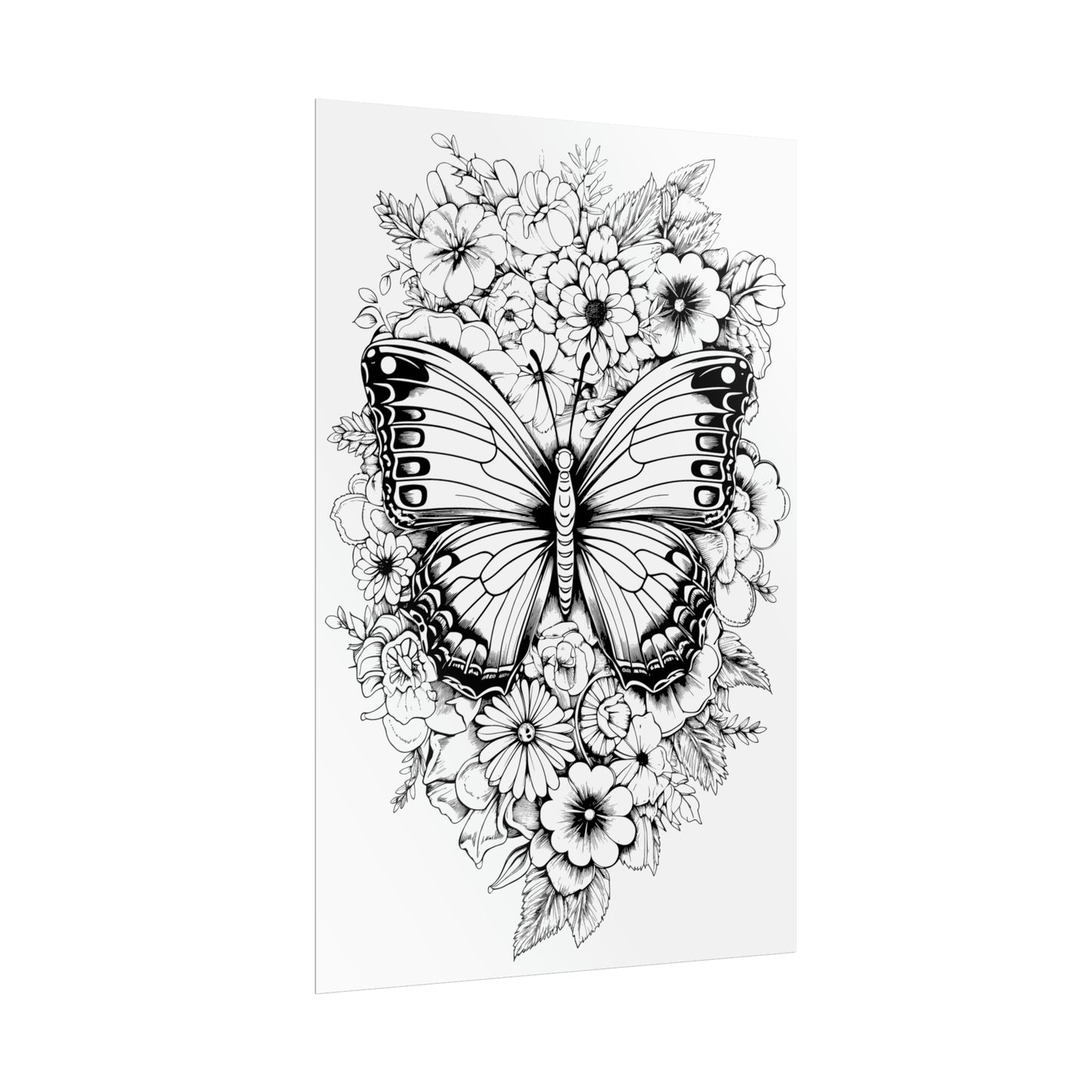 Butterfly Coloring Art Posters