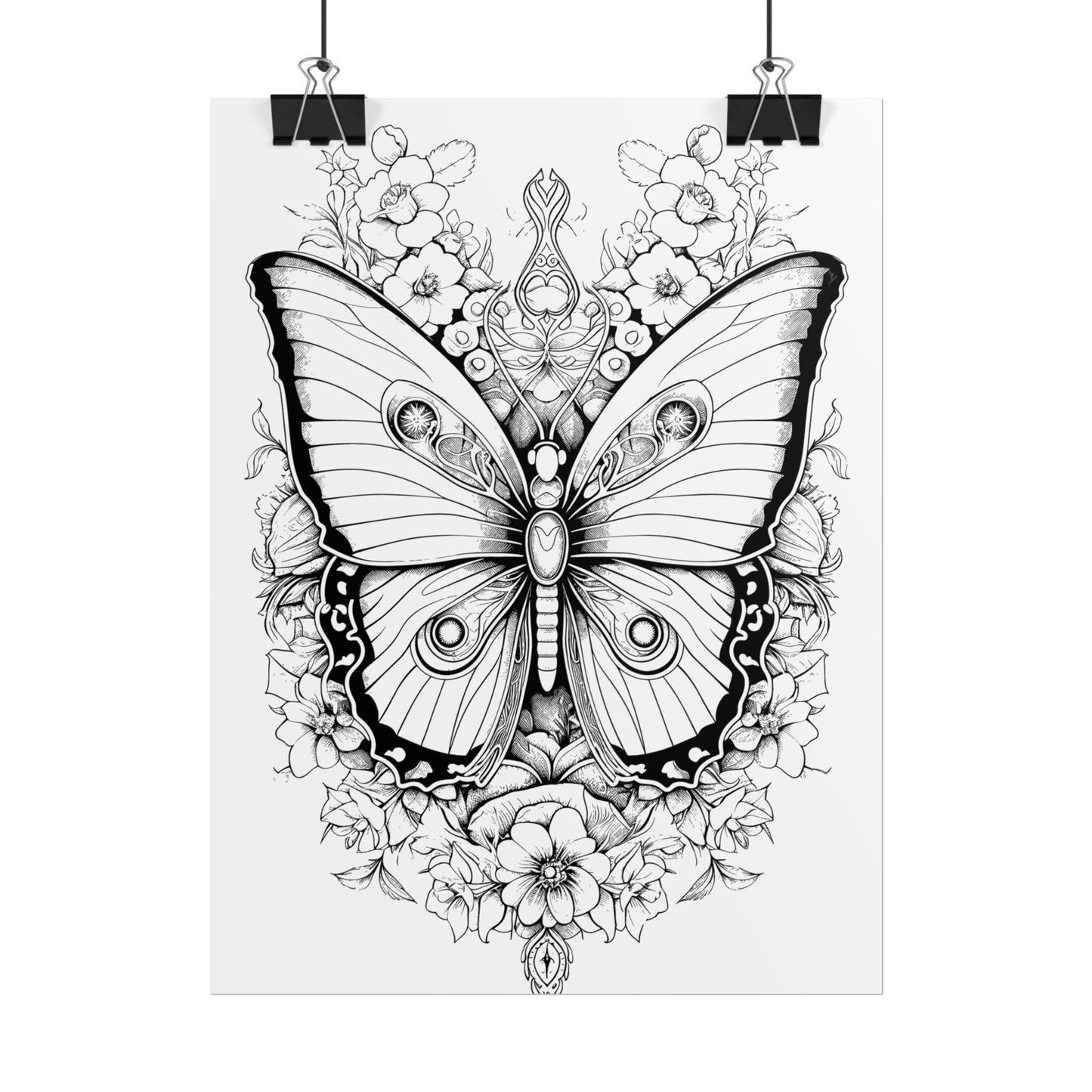 Butterfly Coloring Art Posters