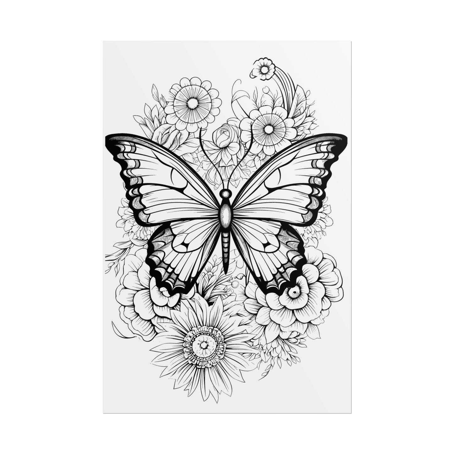Butterfly Coloring Art Posters