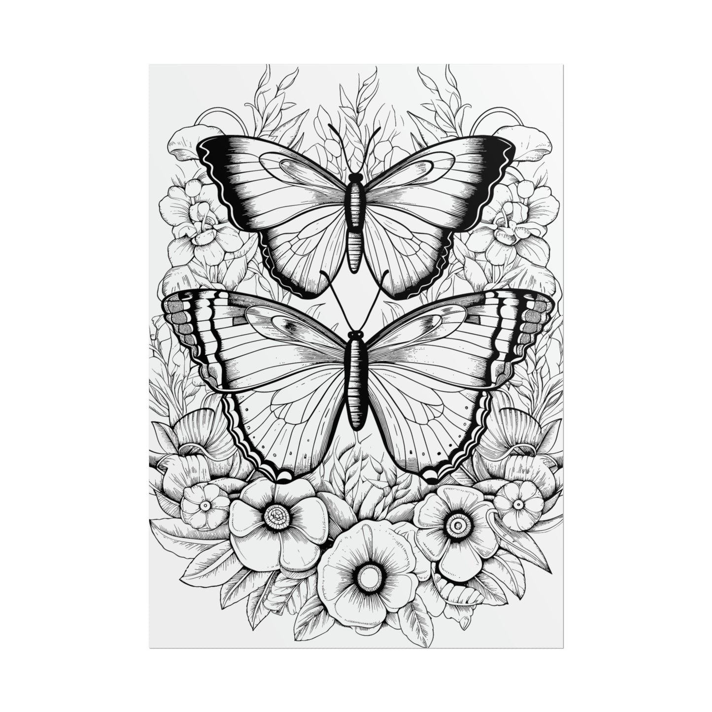 Butterfly Coloring Art Posters