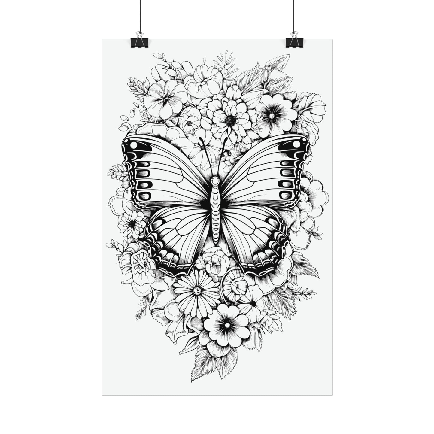 Butterfly Coloring Art Posters