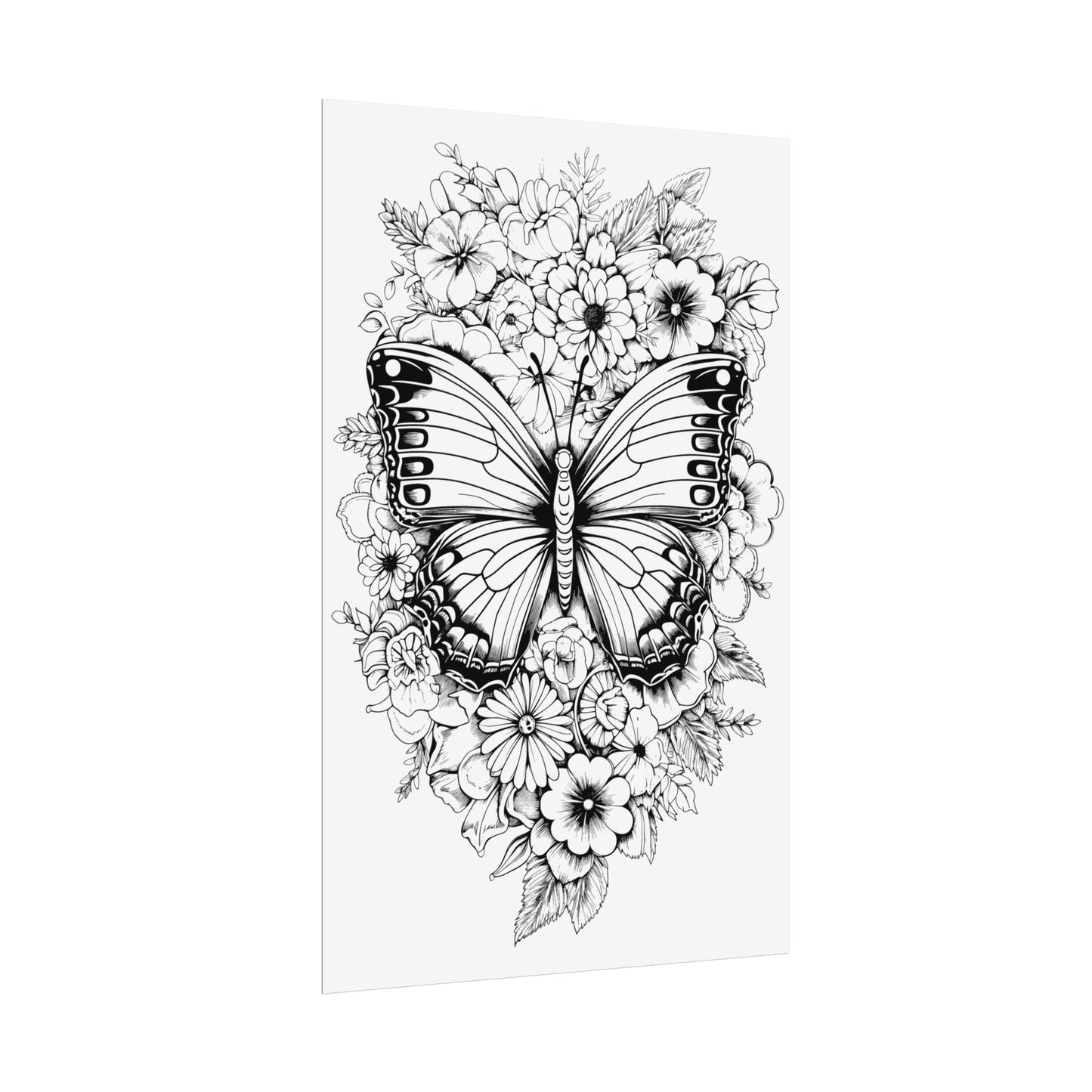 Butterfly Coloring Art Posters