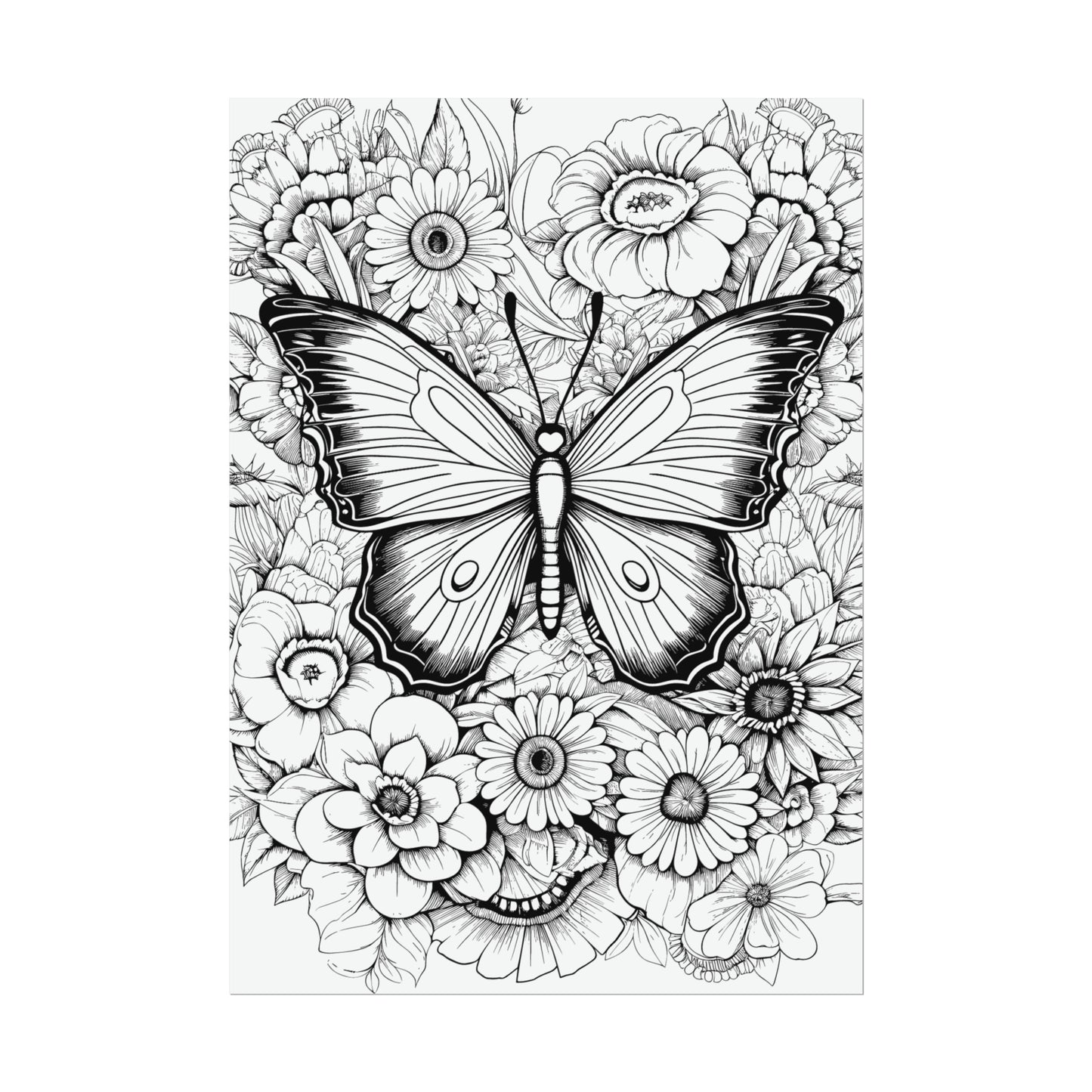 Butterfly Coloring Art Posters