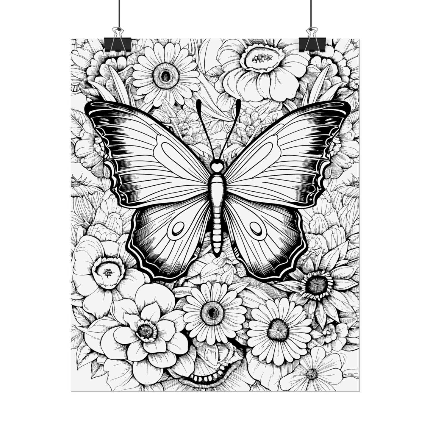 Butterfly Coloring Art Posters