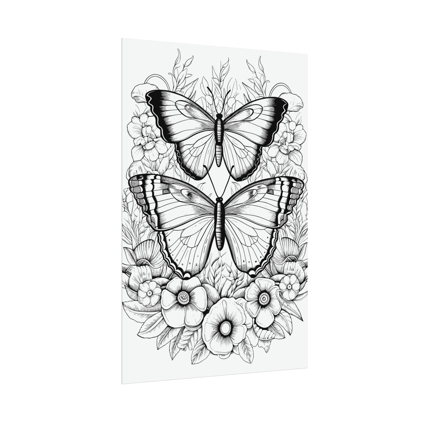 Butterfly Coloring Art Posters