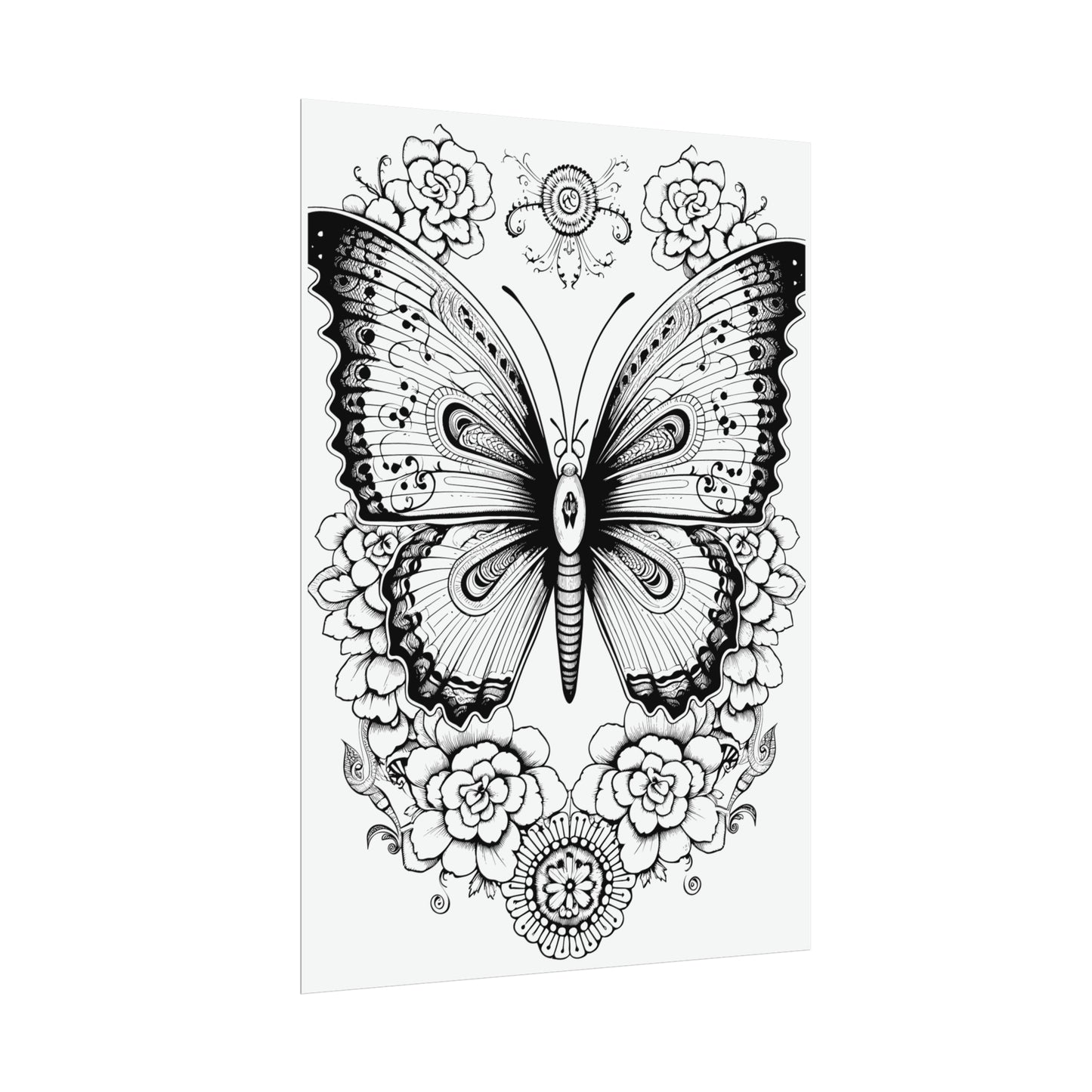 Butterfly Coloring Art Posters