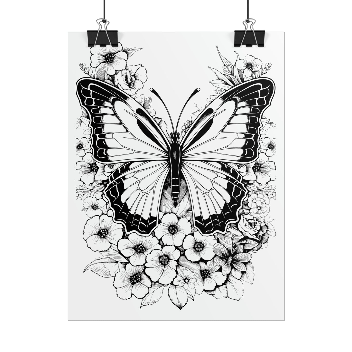 Butterfly Coloring Art Posters
