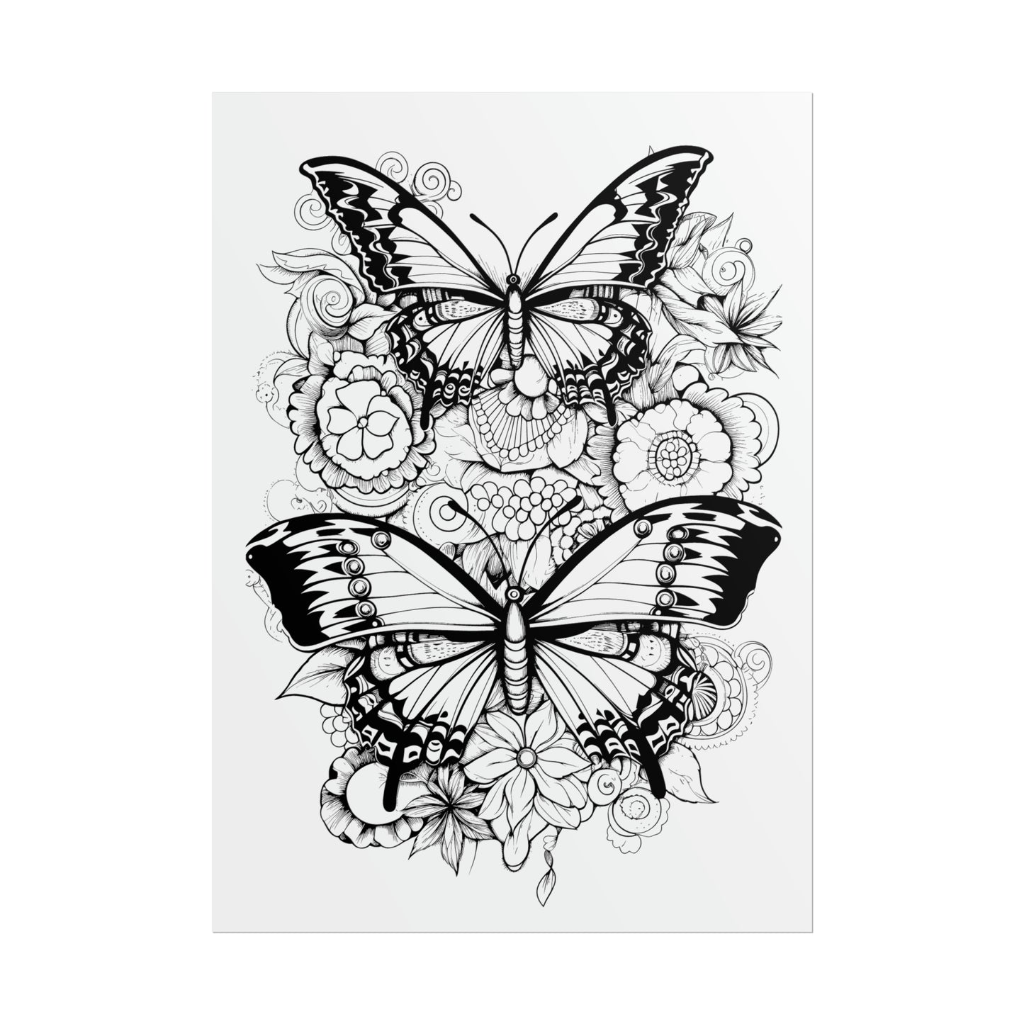 Butterfly Coloring Art Posters
