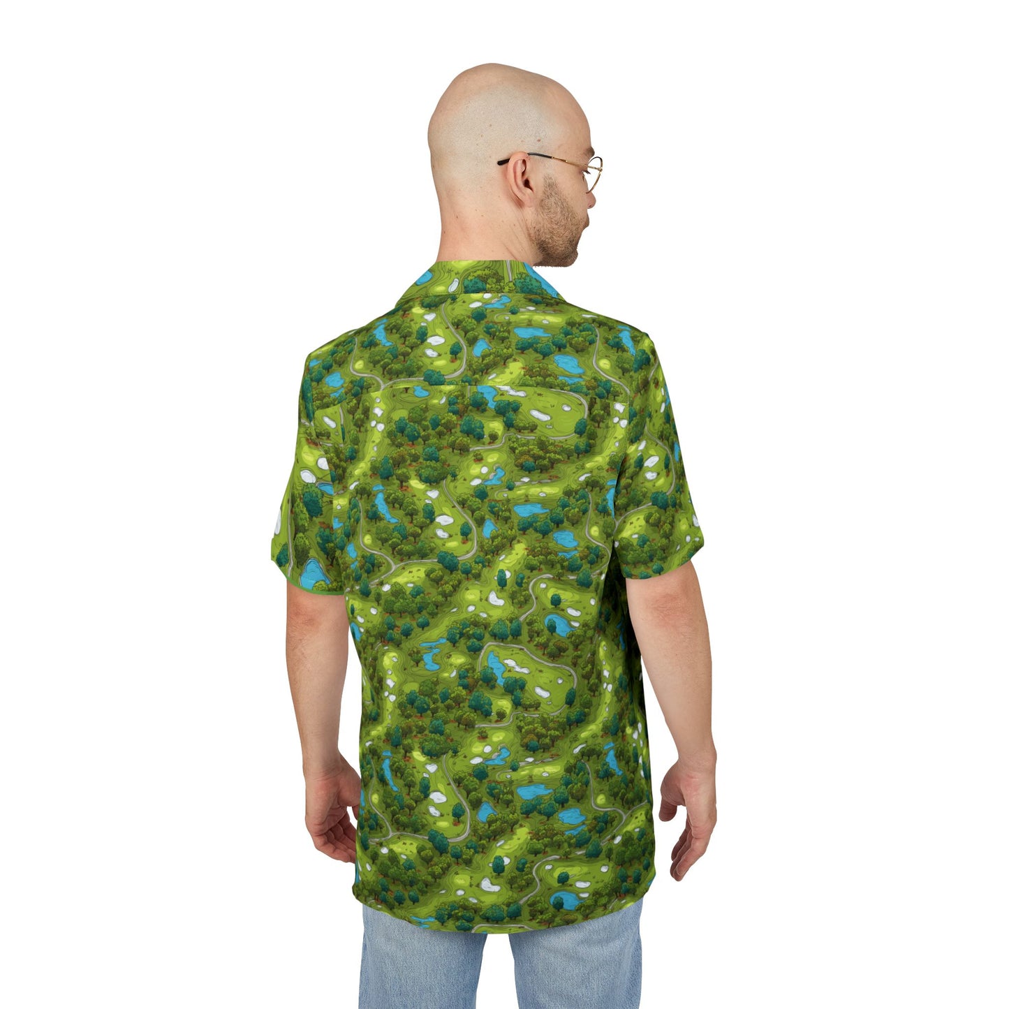 Golf Course Stylish Whimsical Button-Down Shirt