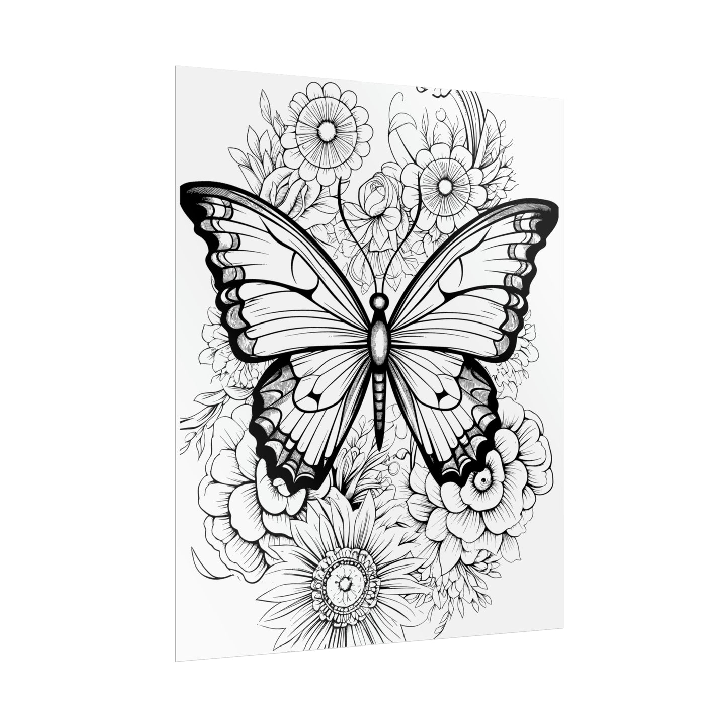 Butterfly Coloring Art Posters