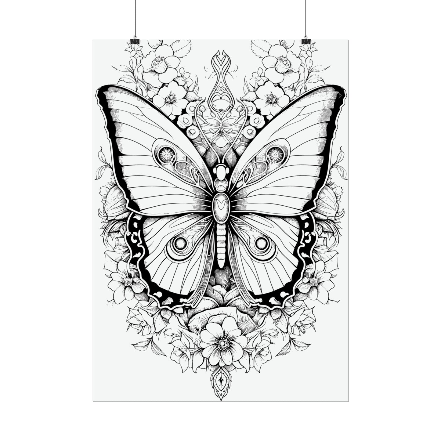 Butterfly Coloring Art Posters