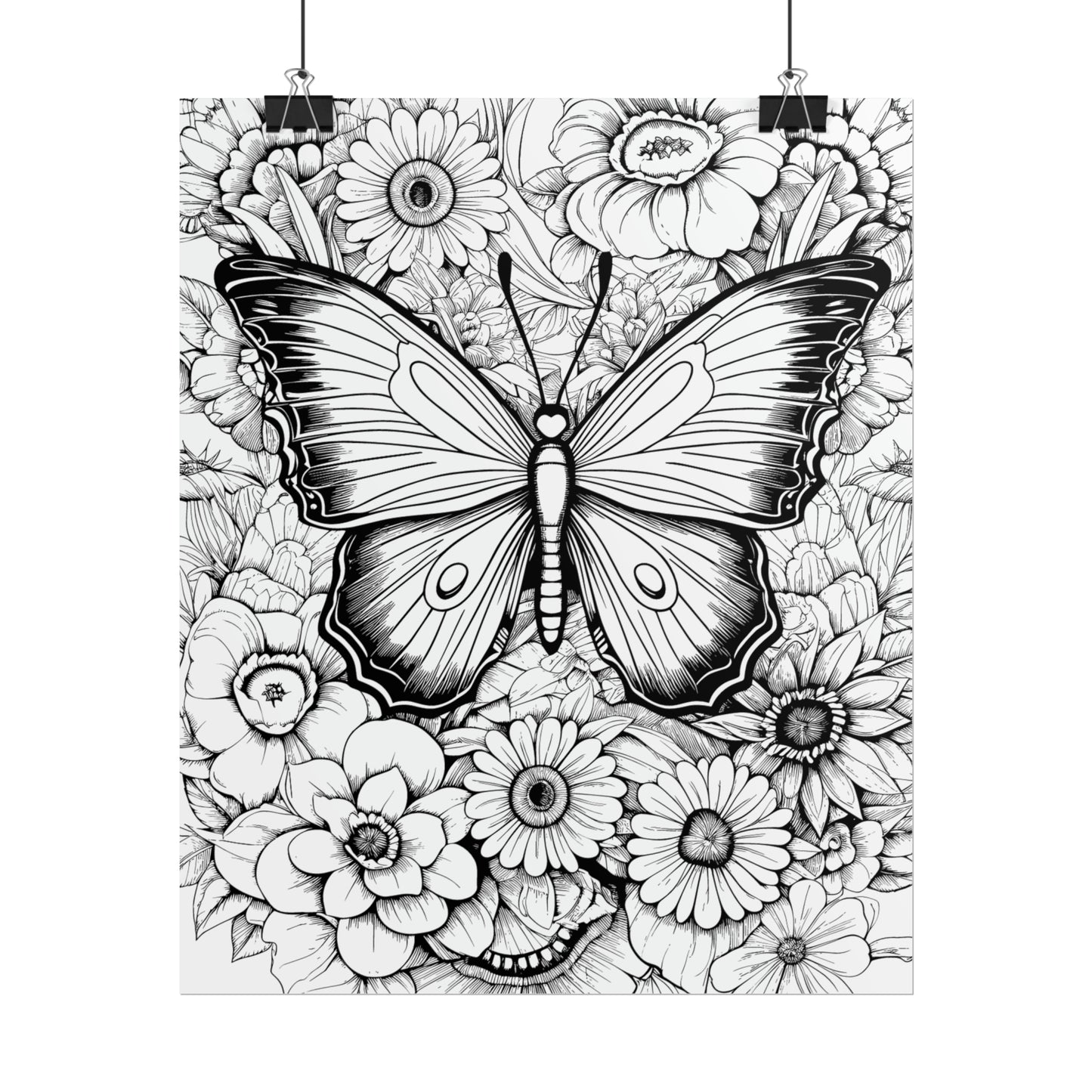 Butterfly Coloring Art Posters