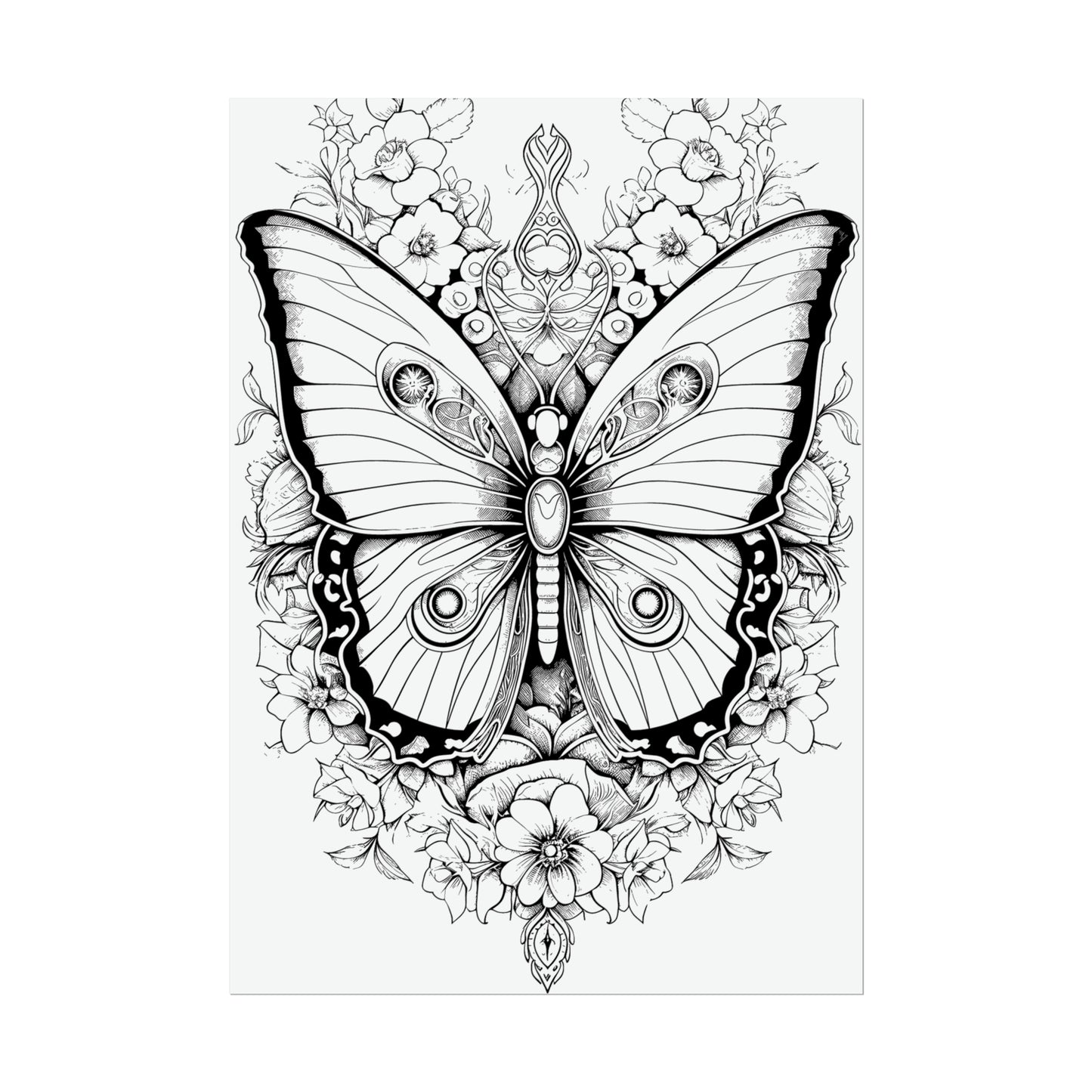 Butterfly Coloring Art Posters