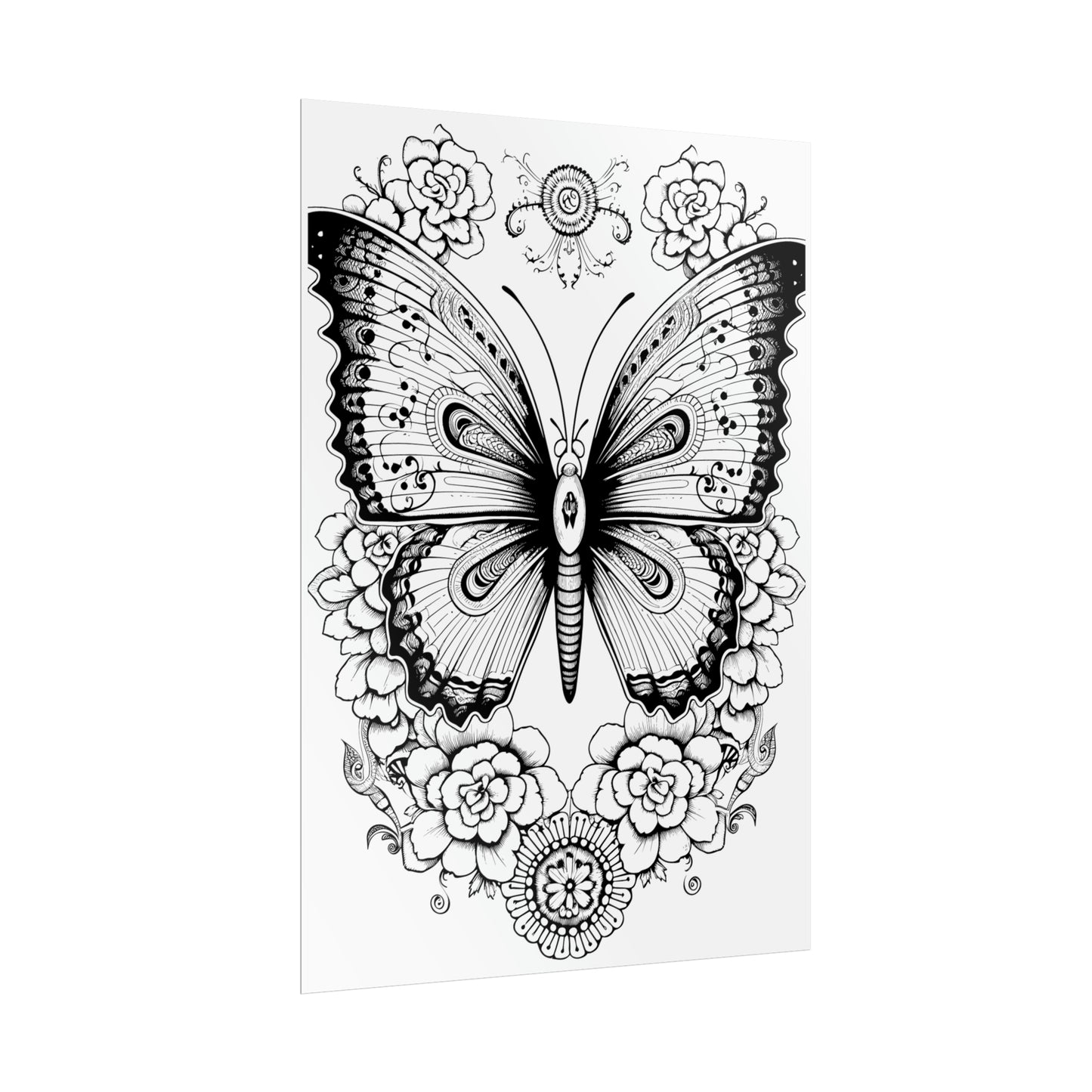 Butterfly Coloring Art Posters