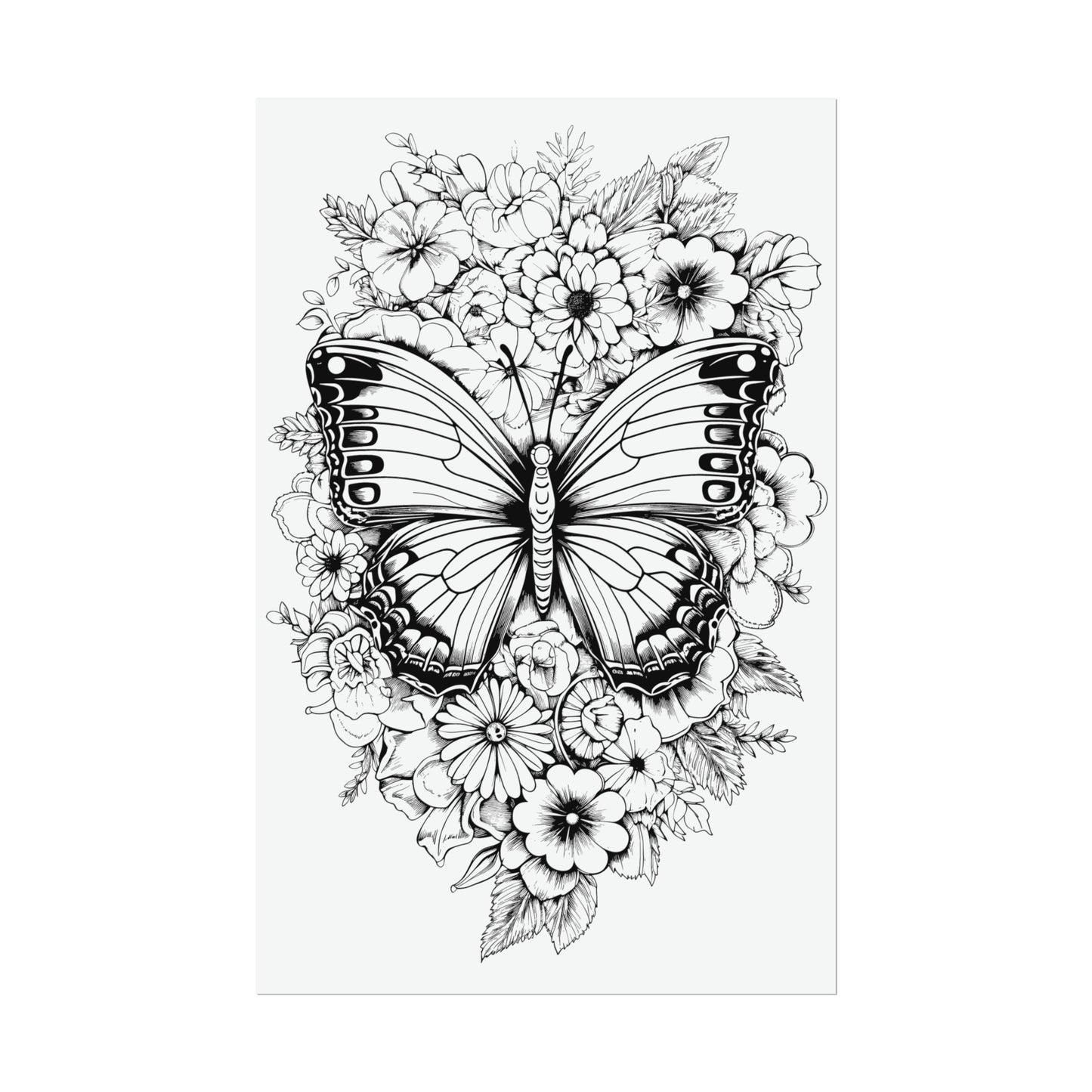 Butterfly Coloring Art Posters