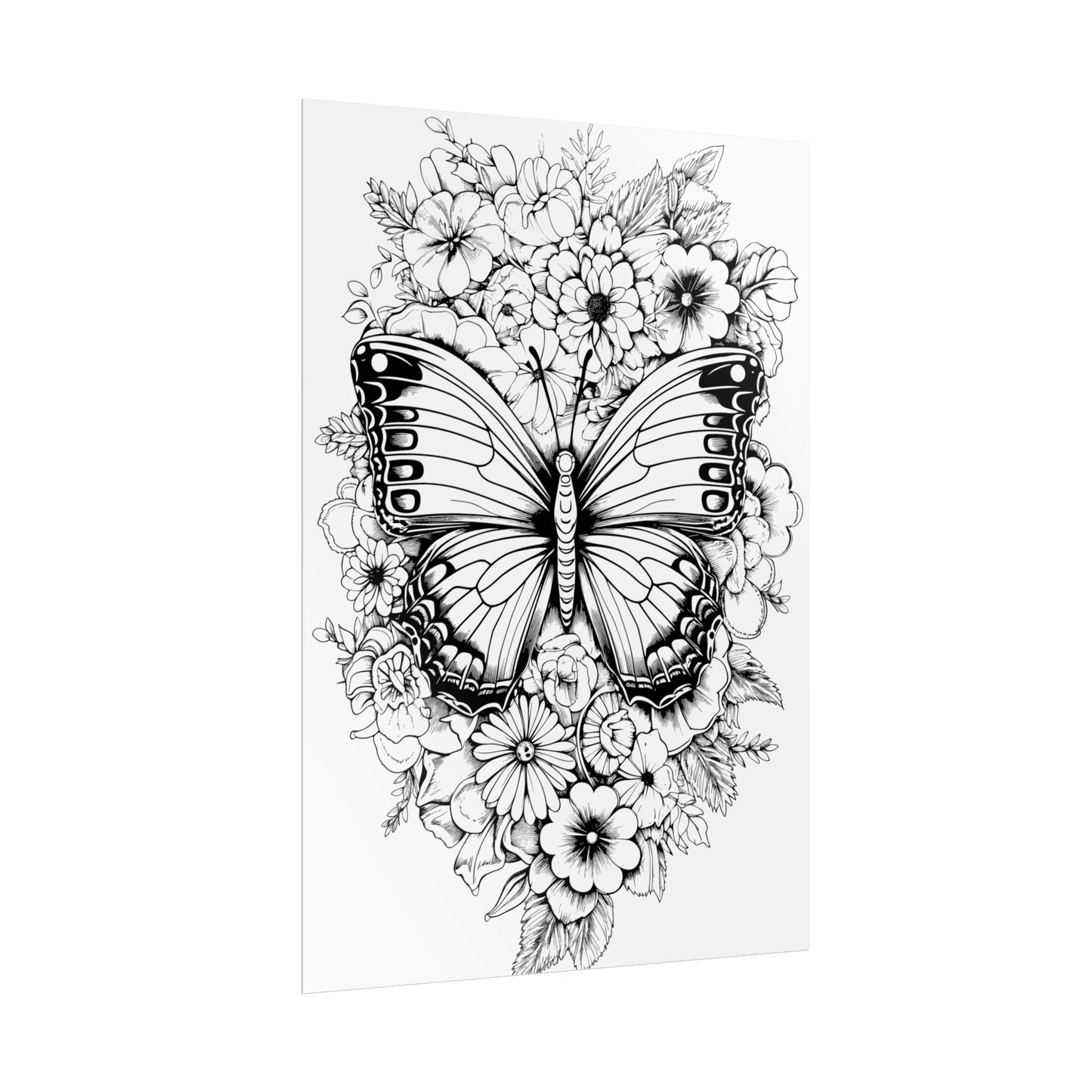 Butterfly Coloring Art Posters