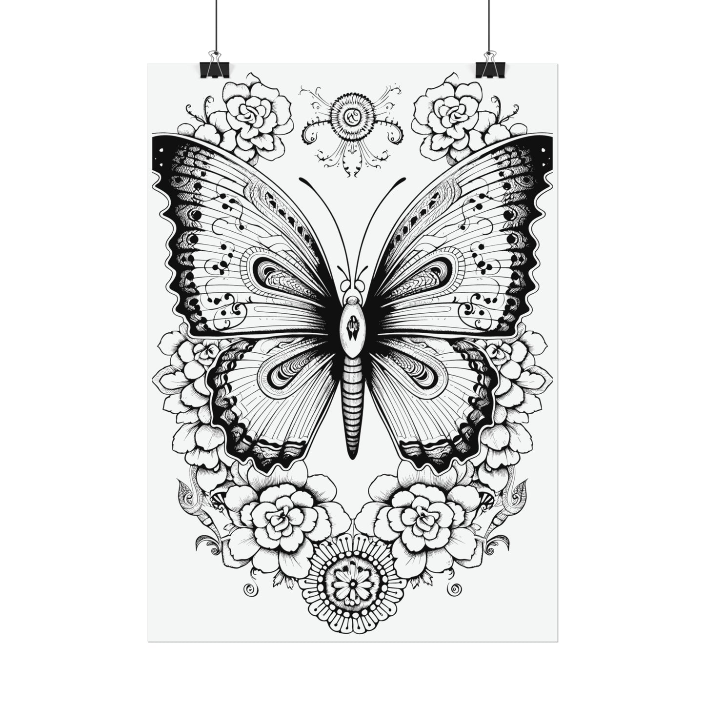 Butterfly Coloring Art Posters