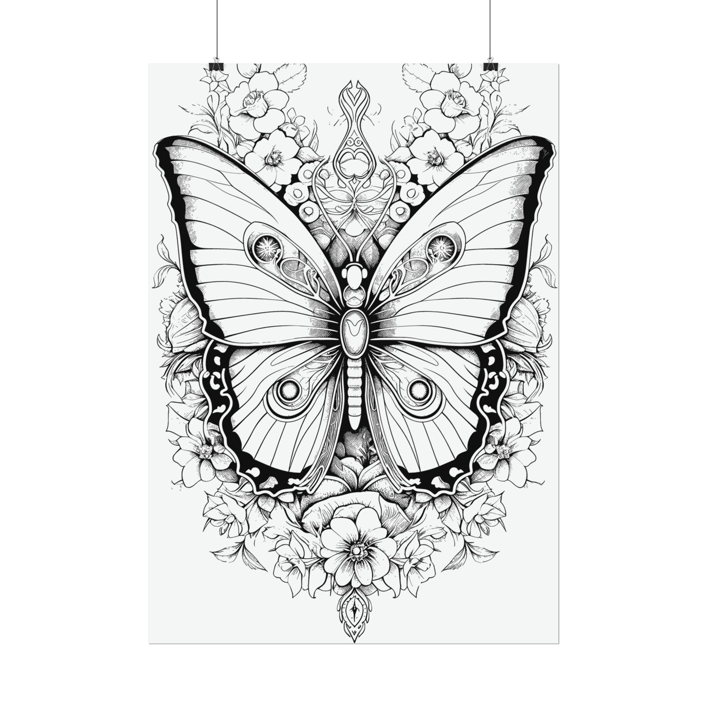 Butterfly Coloring Art Posters