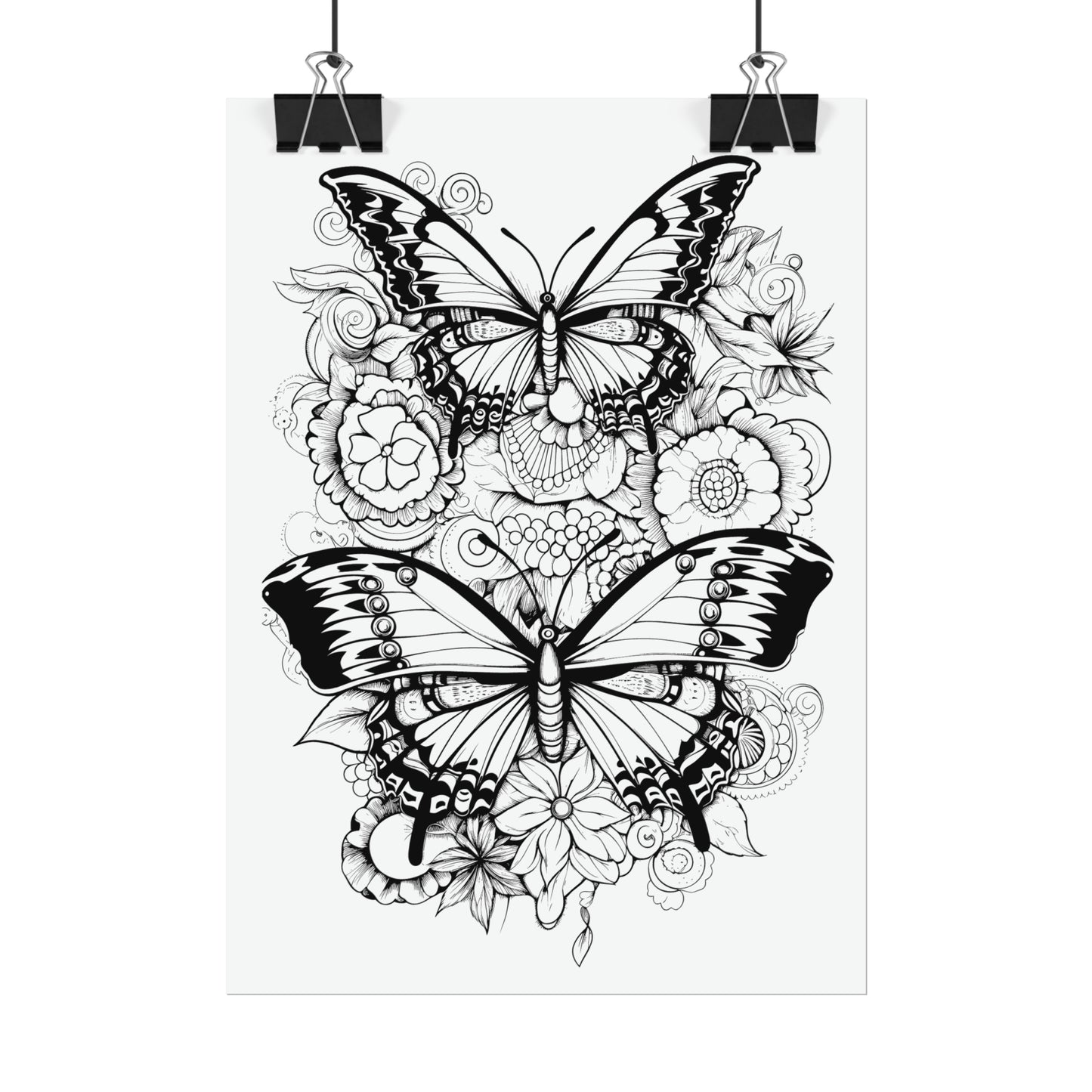 Butterfly Coloring Art Posters