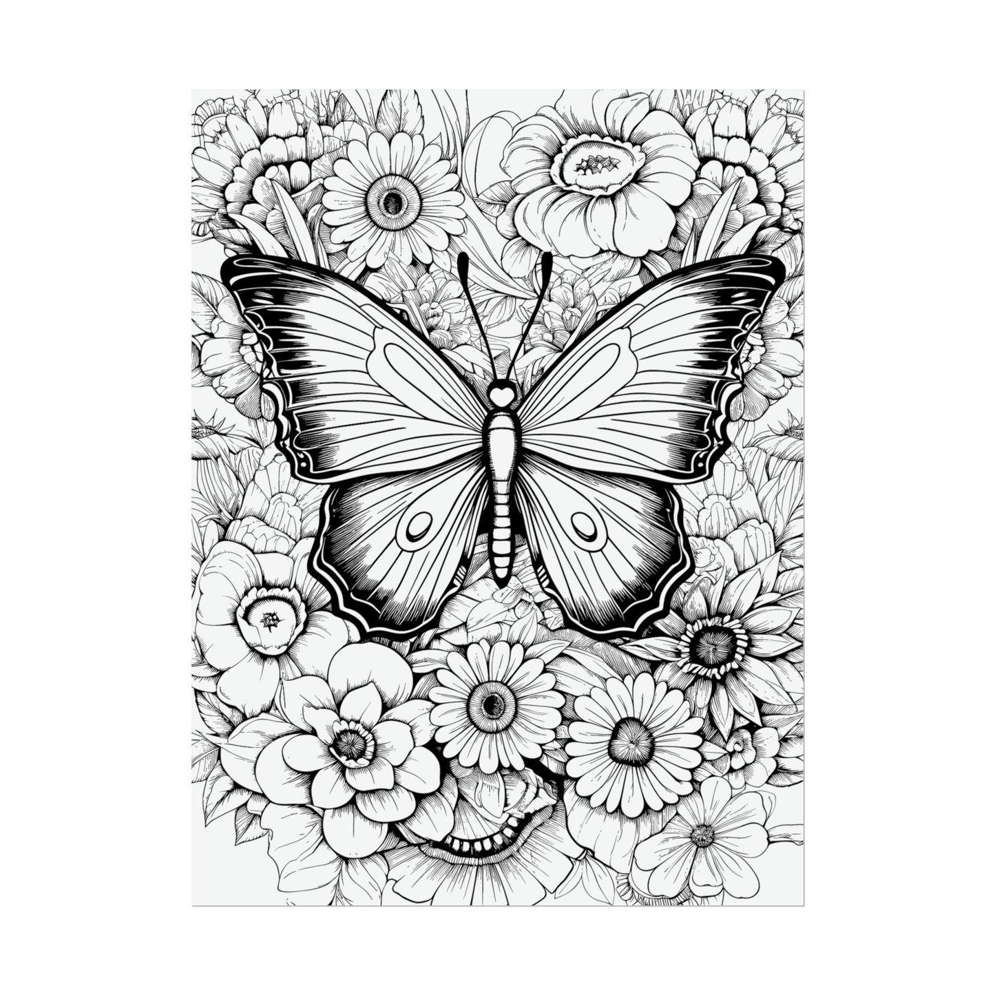 Butterfly Coloring Art Posters