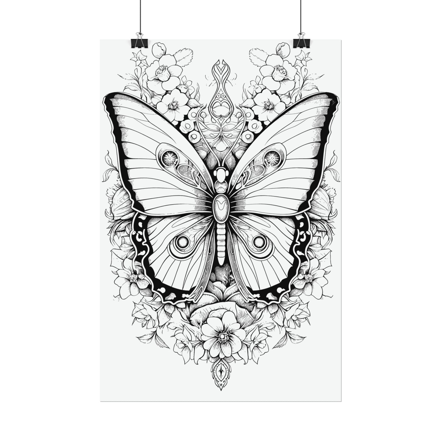 Butterfly Coloring Art Posters