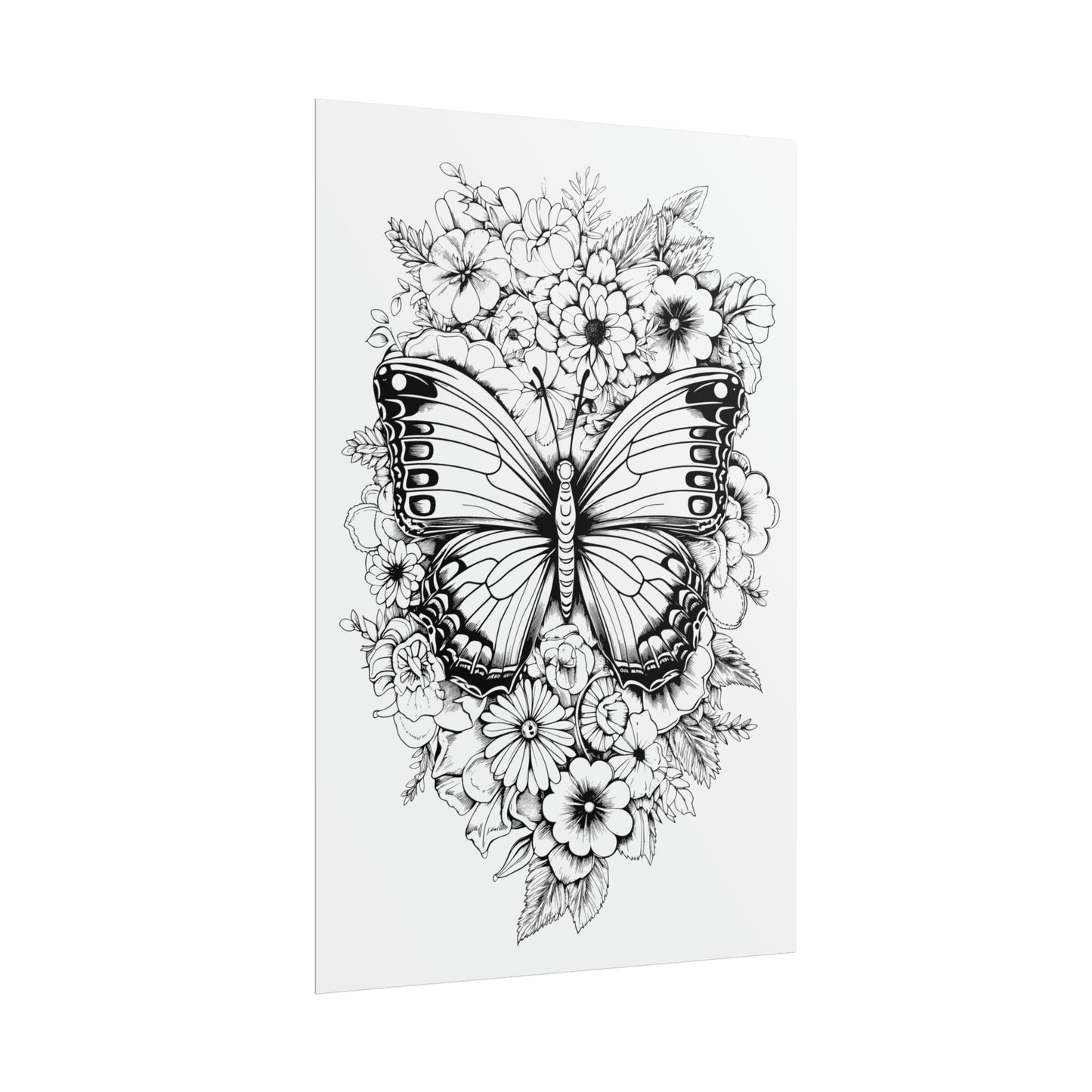 Butterfly Coloring Art Posters