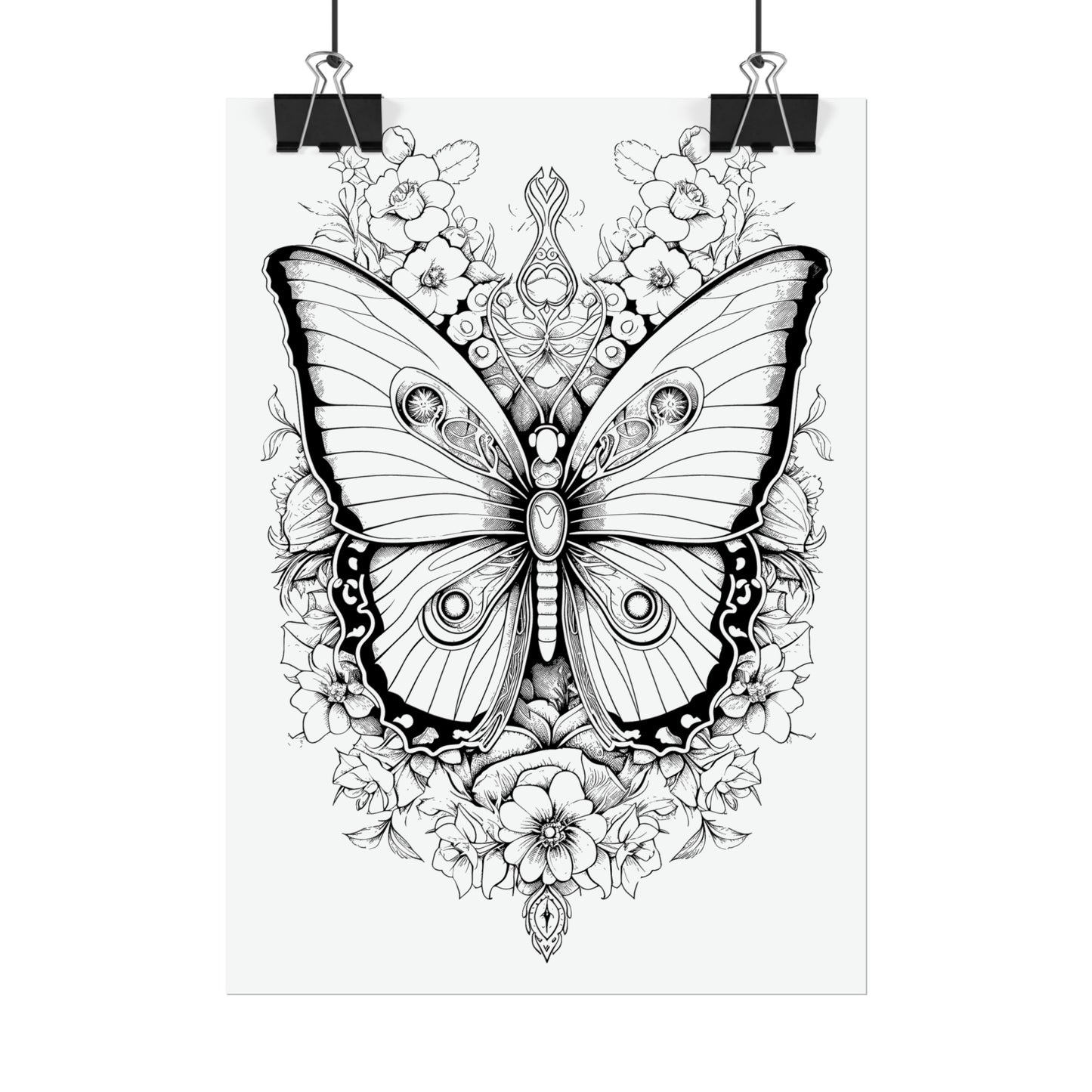 Butterfly Coloring Art Posters