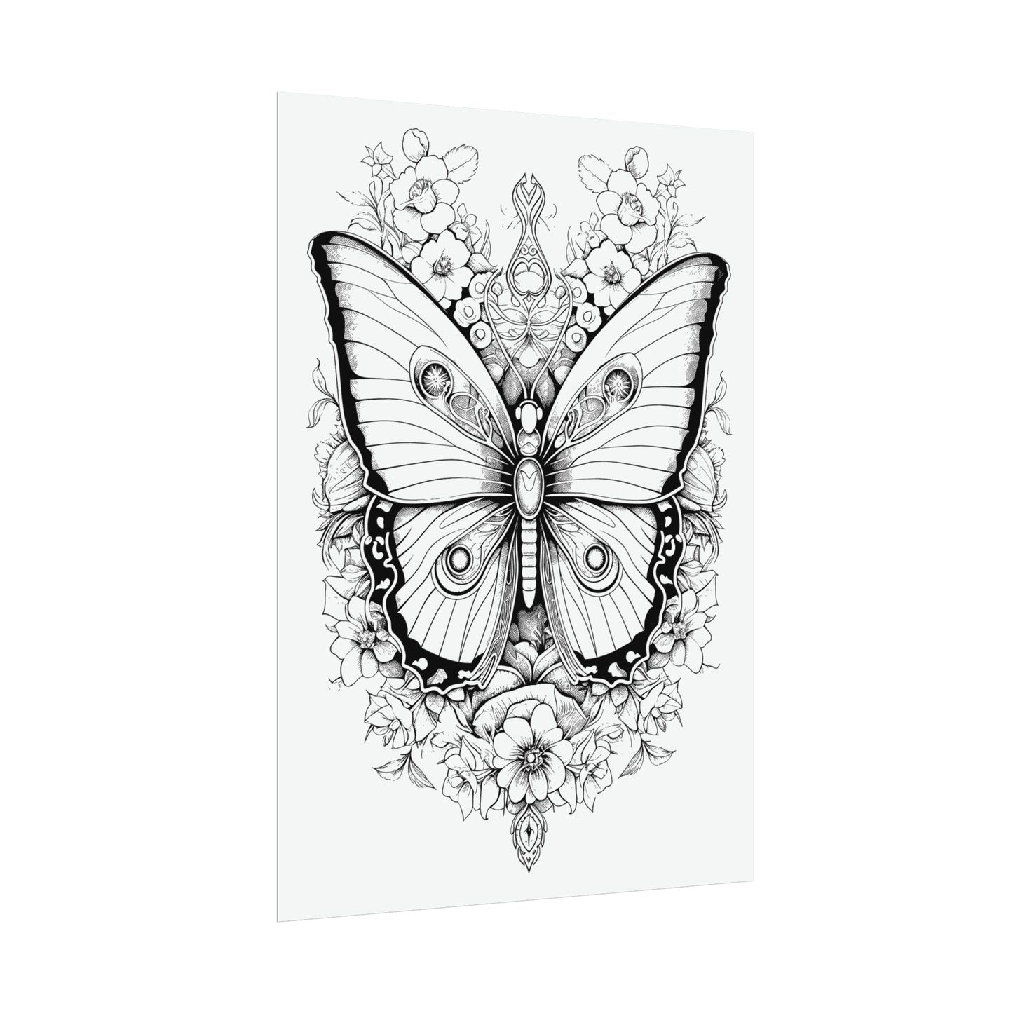 Butterfly Coloring Art Posters