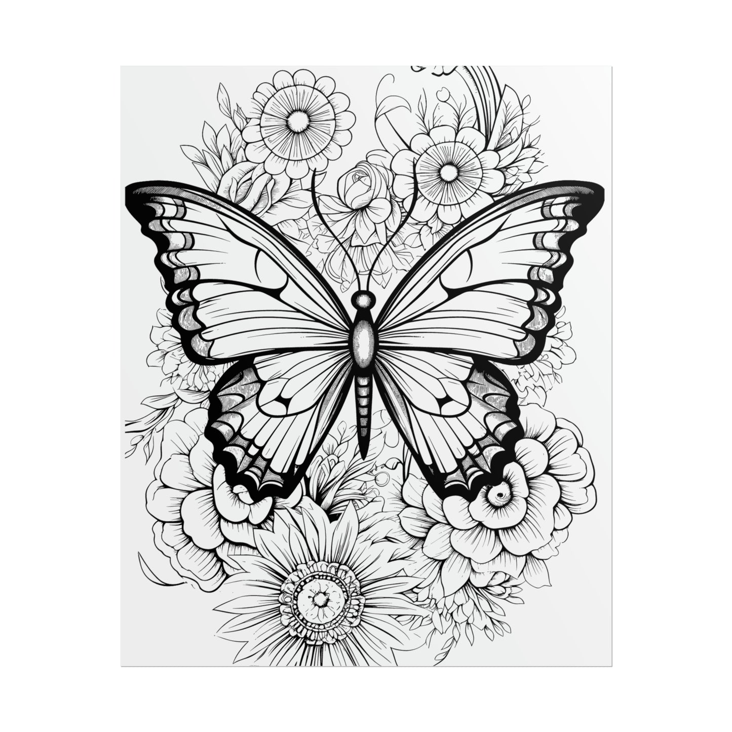 Butterfly Coloring Art Posters