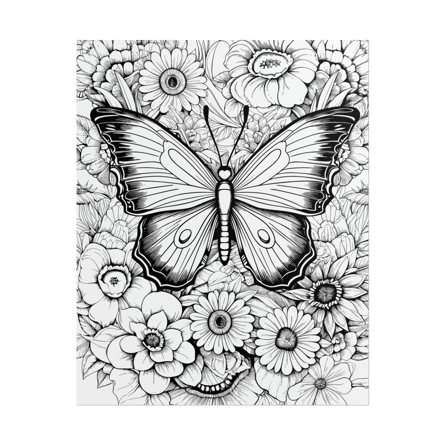 Butterfly Coloring Art Posters