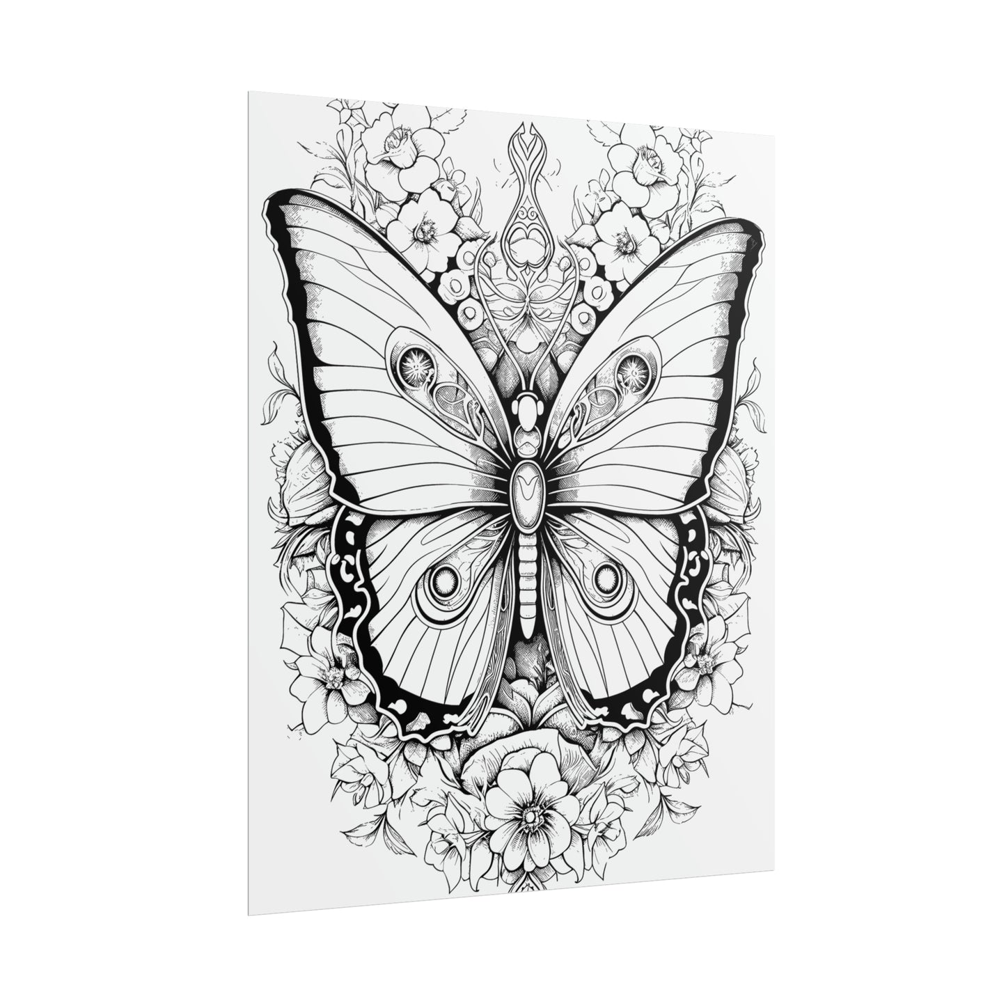 Butterfly Coloring Art Posters