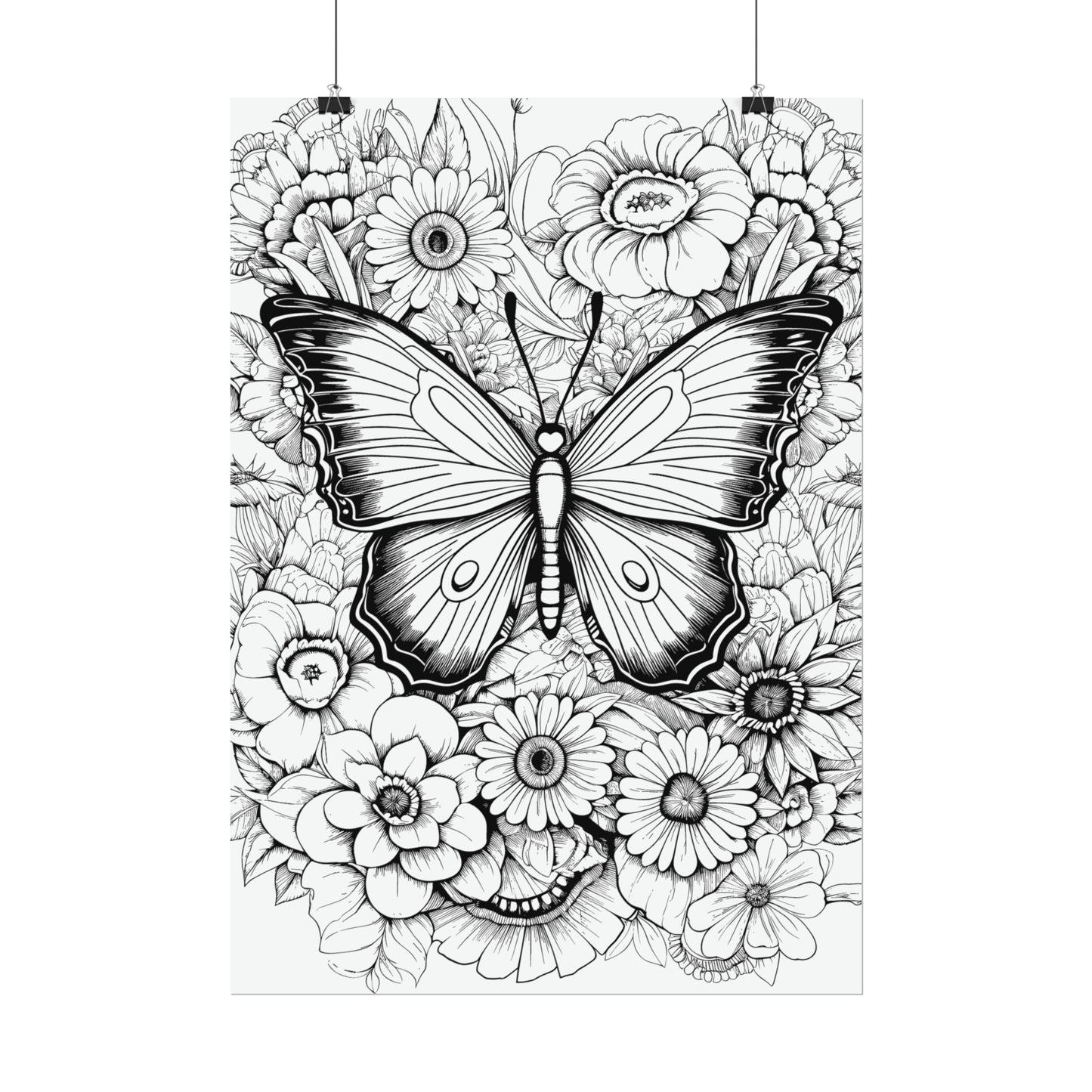 Butterfly Coloring Art Posters