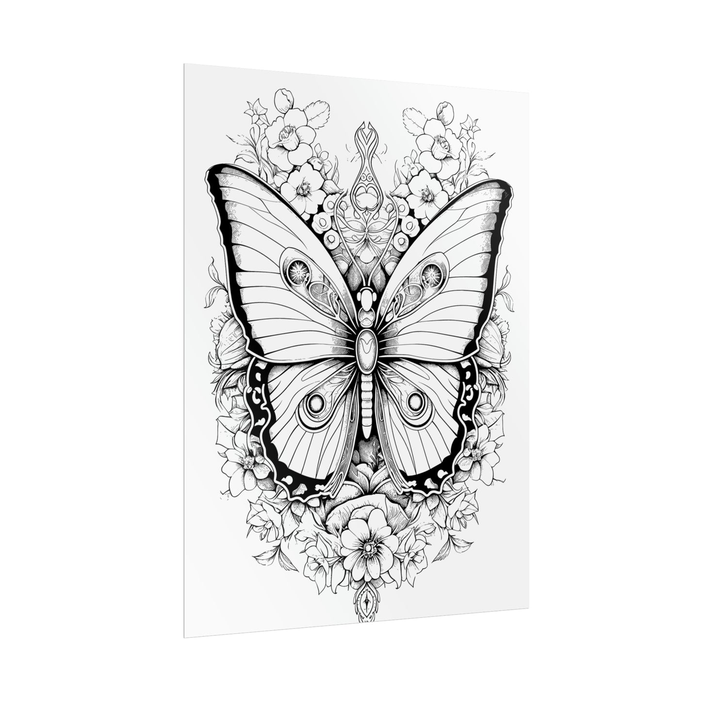 Butterfly Coloring Art Posters