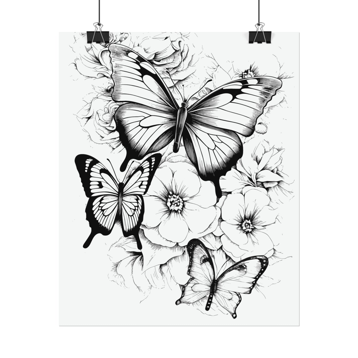 Butterfly Coloring Art Posters