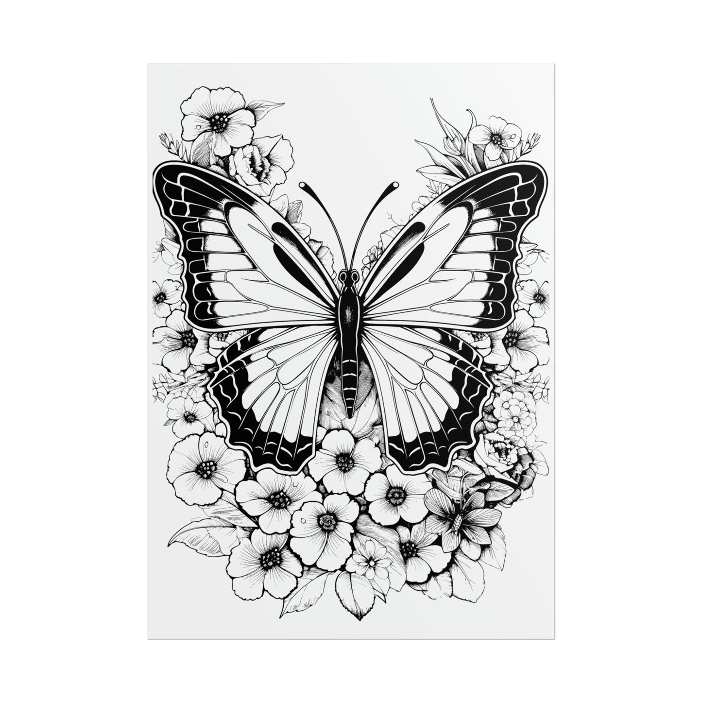 Butterfly Coloring Art Posters