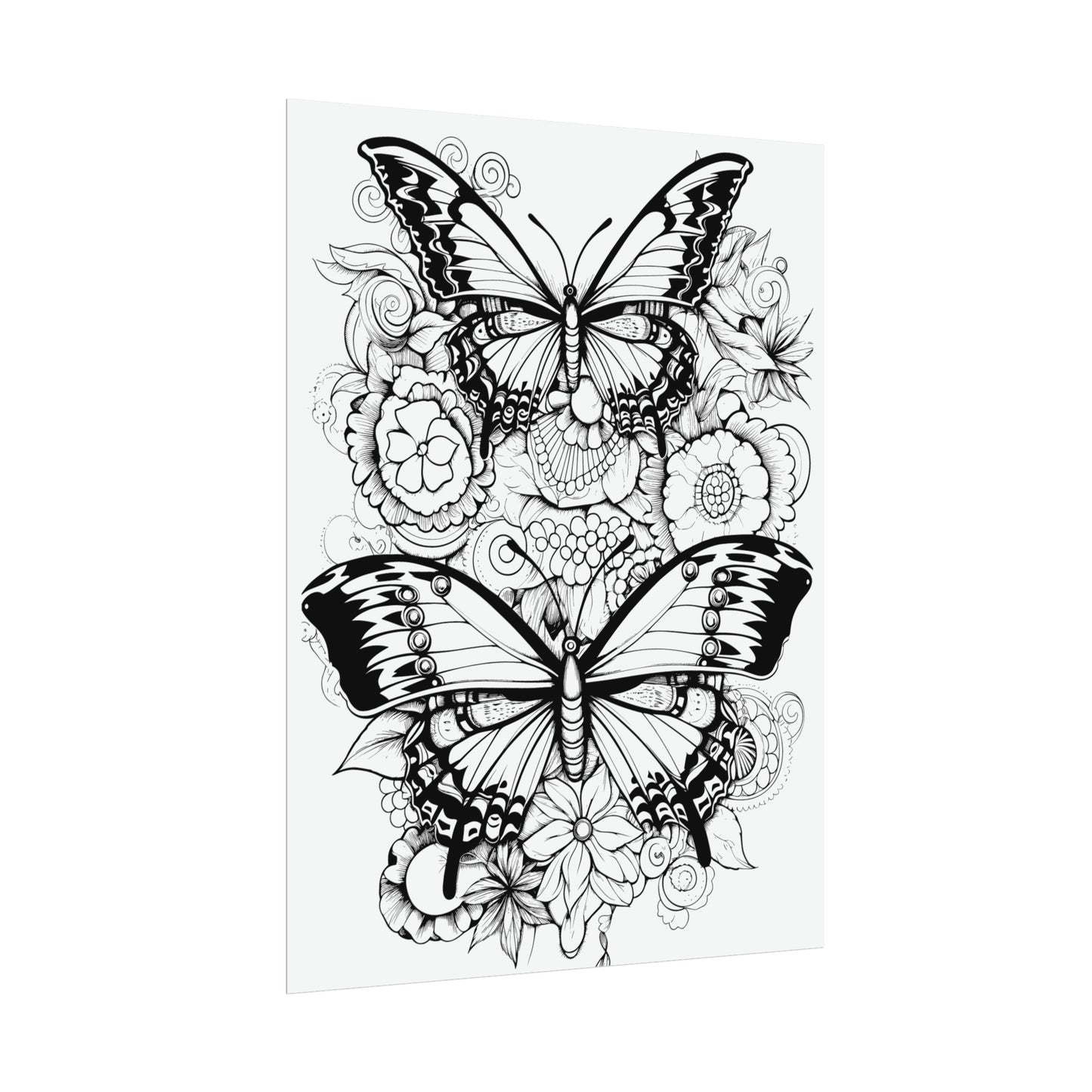 Butterfly Coloring Art Posters