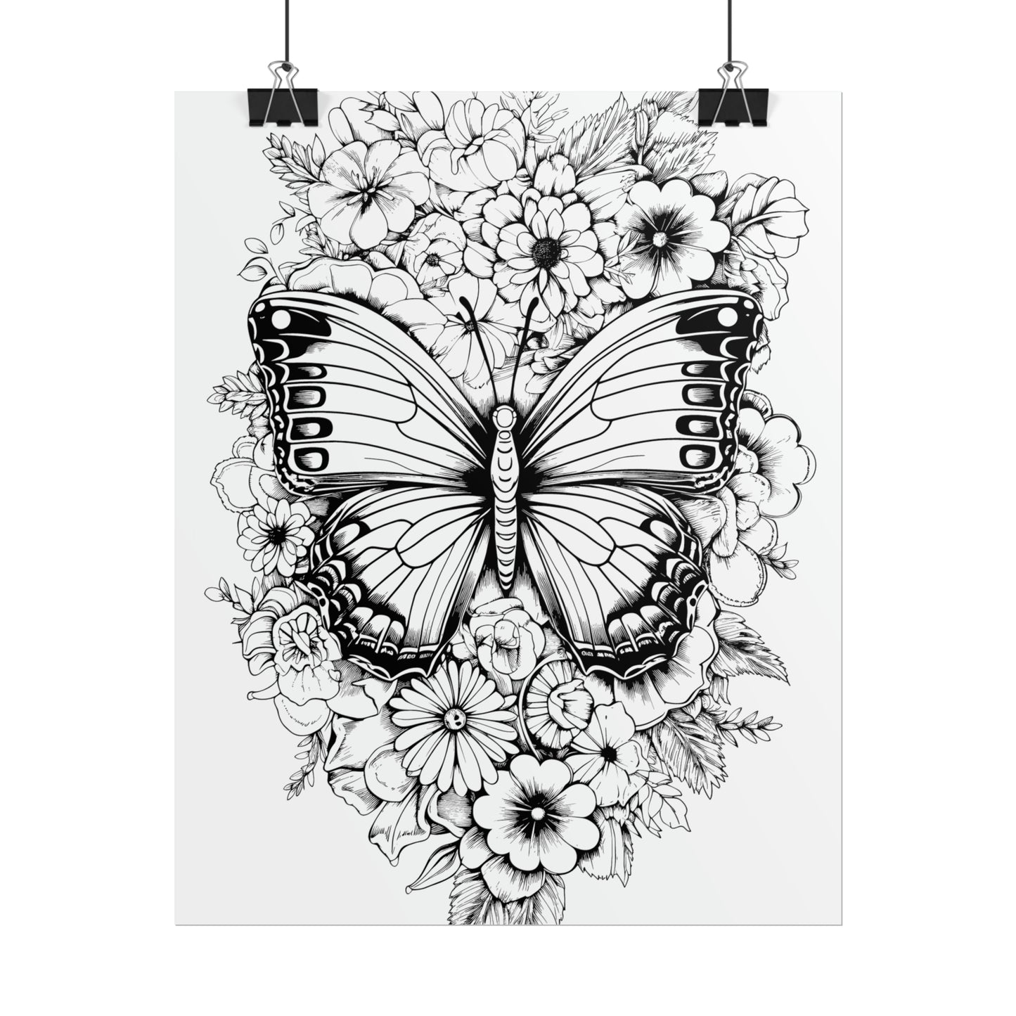 Butterfly Coloring Art Posters