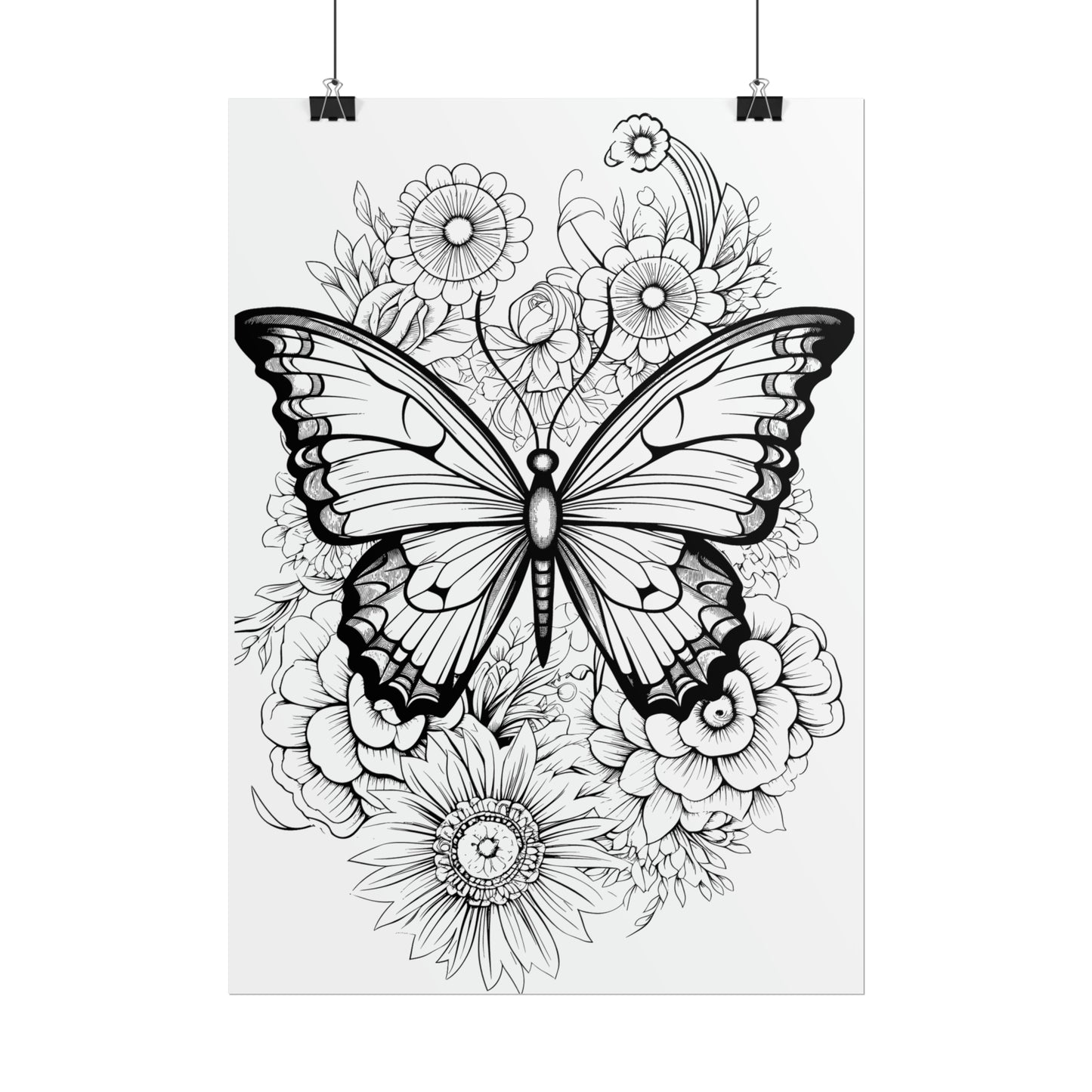 Butterfly Coloring Art Posters