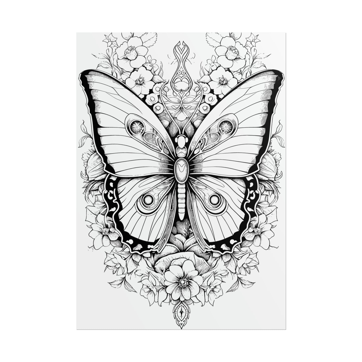 Butterfly Coloring Art Posters