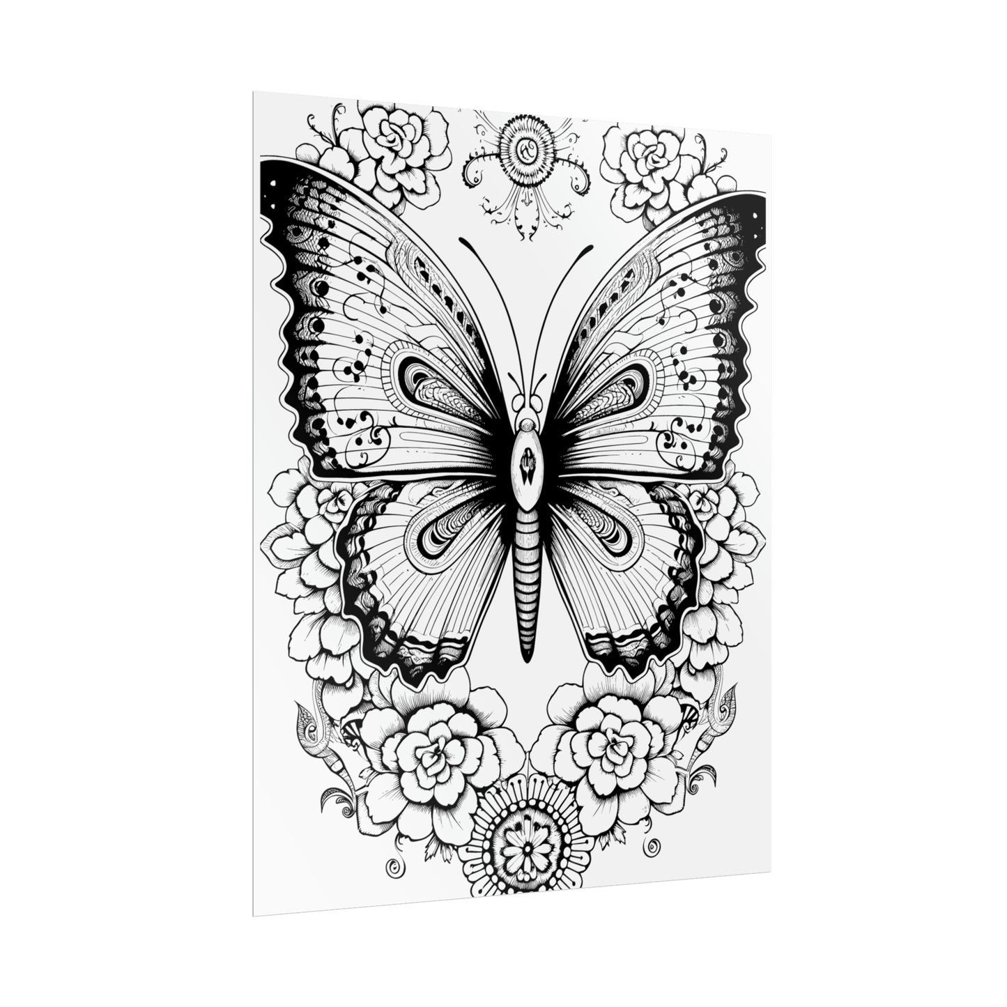 Butterfly Coloring Art Posters